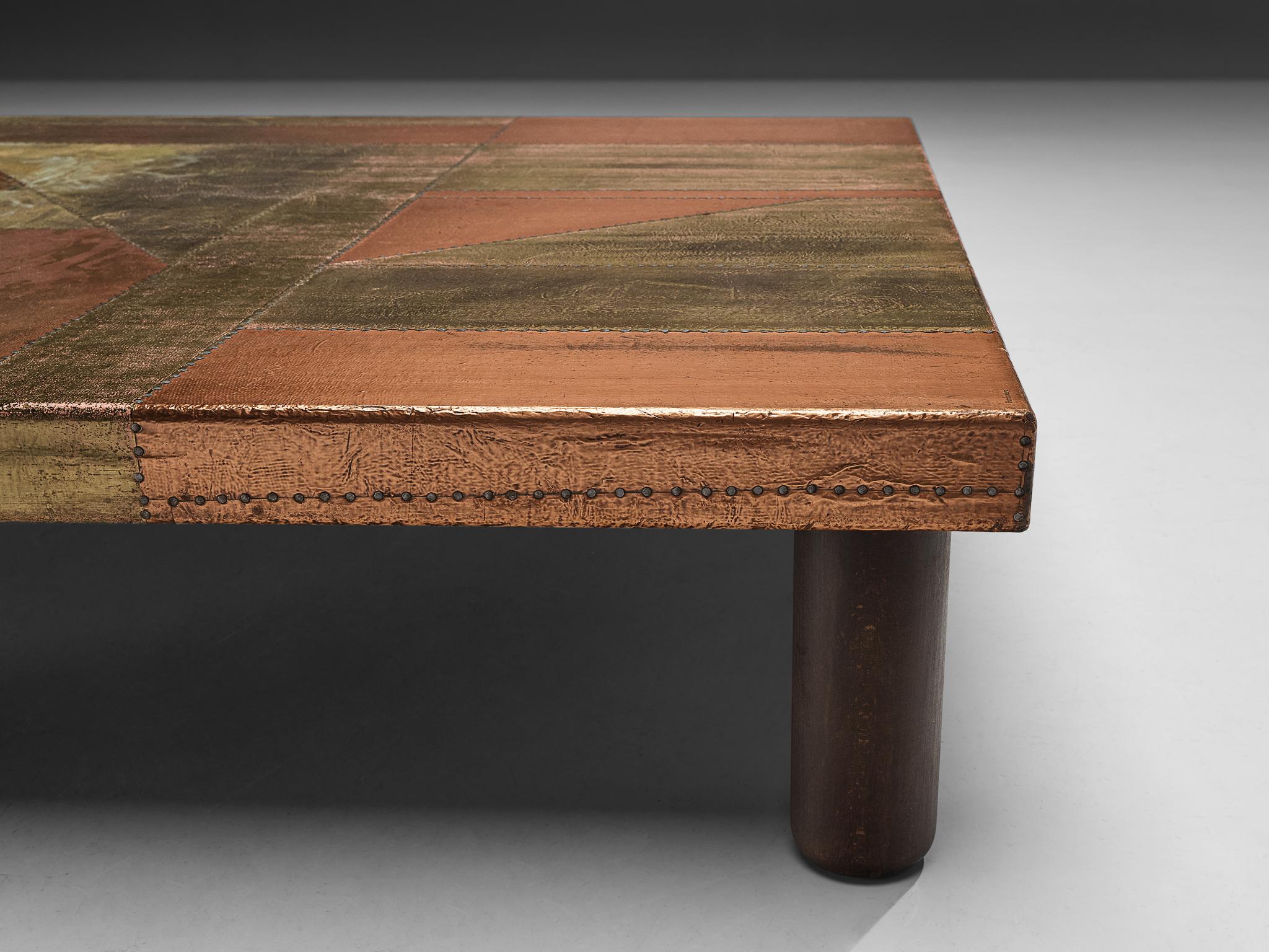 Post-Modern Lorenzo Burchiellaro Coffee Table in Copper For Sale