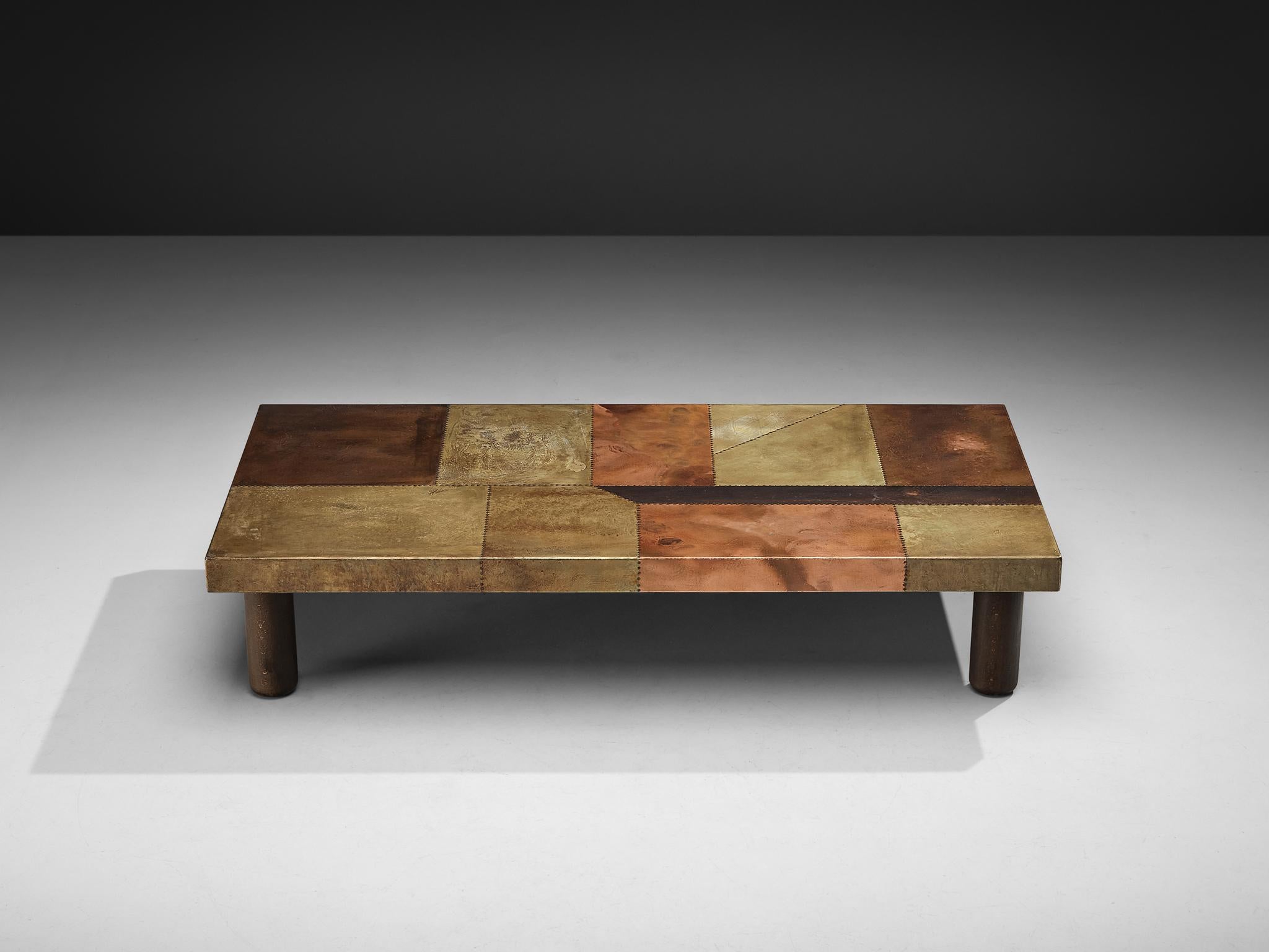 Italian Lorenzo Burchiellaro Coffee Table in Copper For Sale