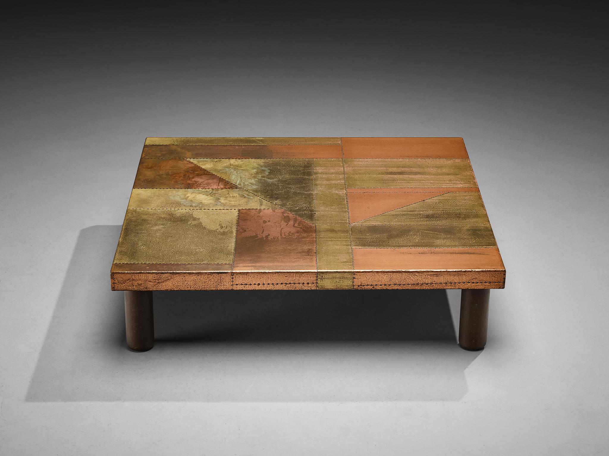 Italian Lorenzo Burchiellaro Coffee Table in Copper For Sale
