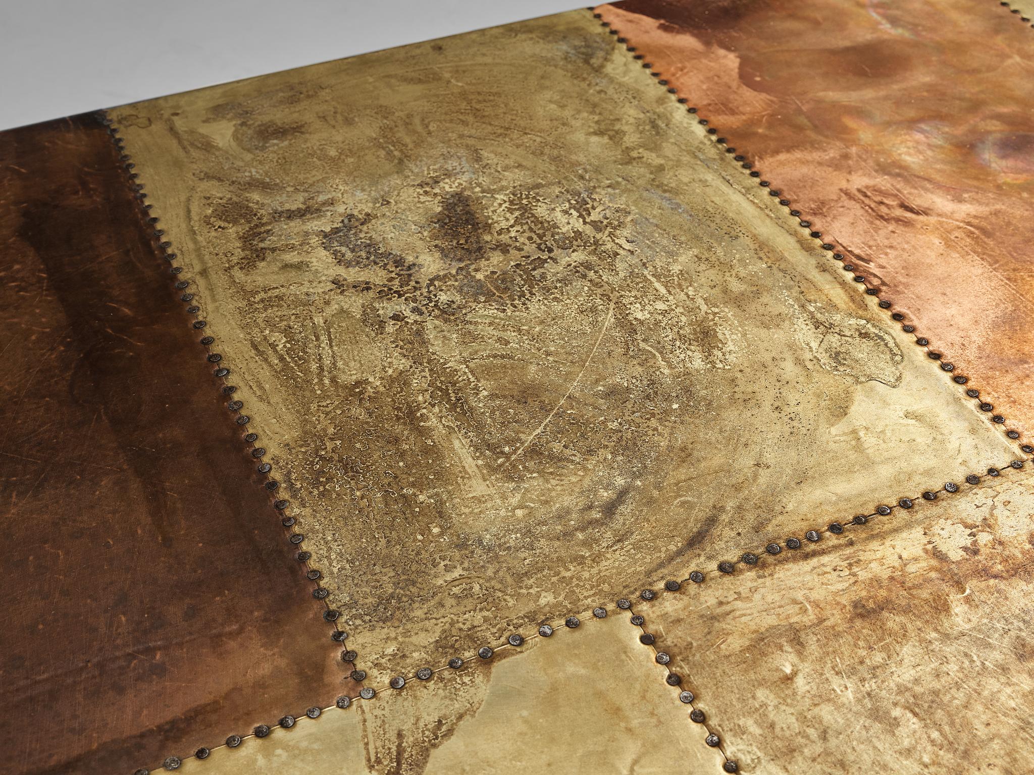 Mid-20th Century Lorenzo Burchiellaro Coffee Table in Copper For Sale