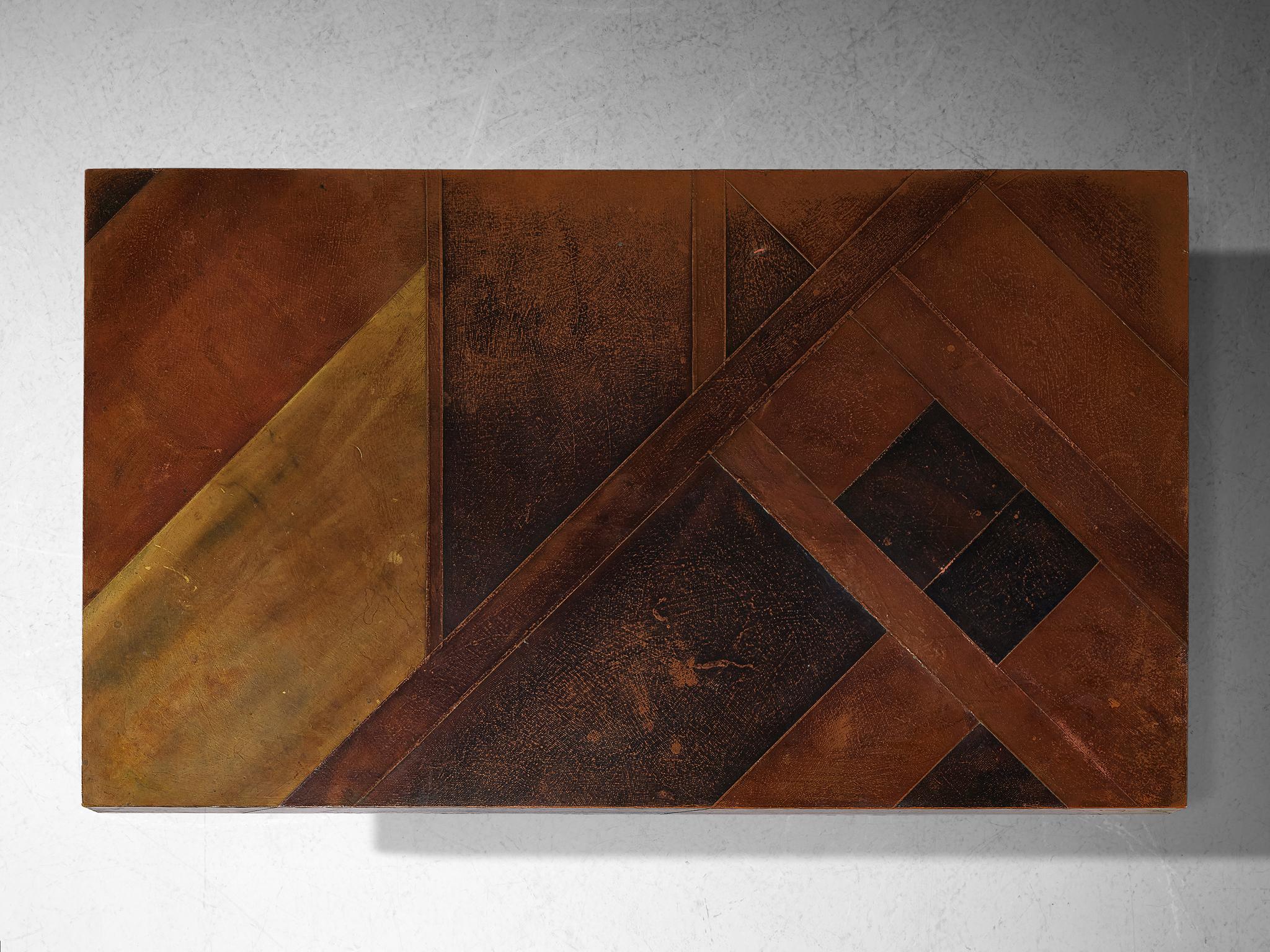 Late 20th Century Lorenzo Burchiellaro Coffee Table in Copper For Sale