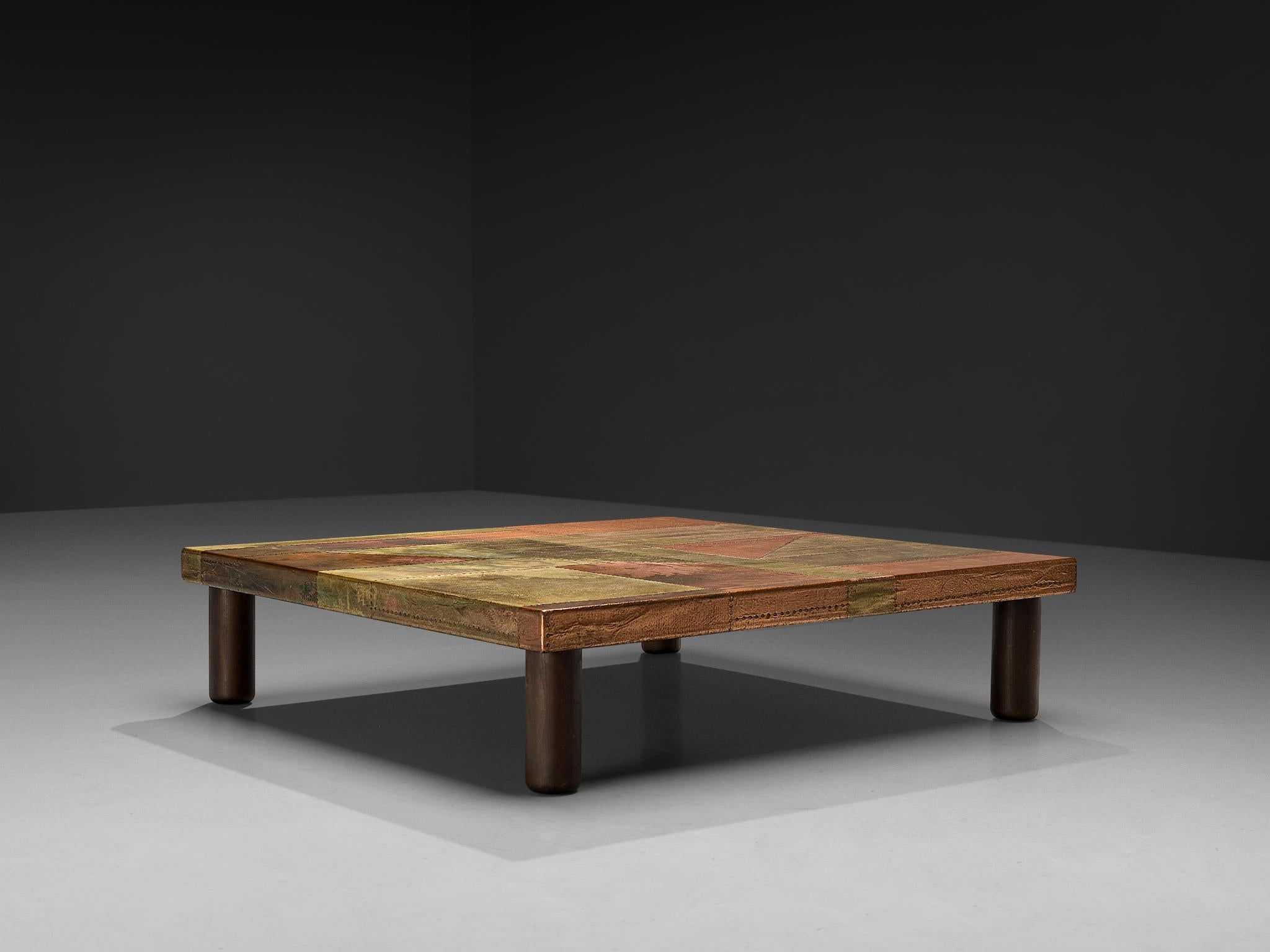Mid-20th Century Lorenzo Burchiellaro Coffee Table in Copper For Sale