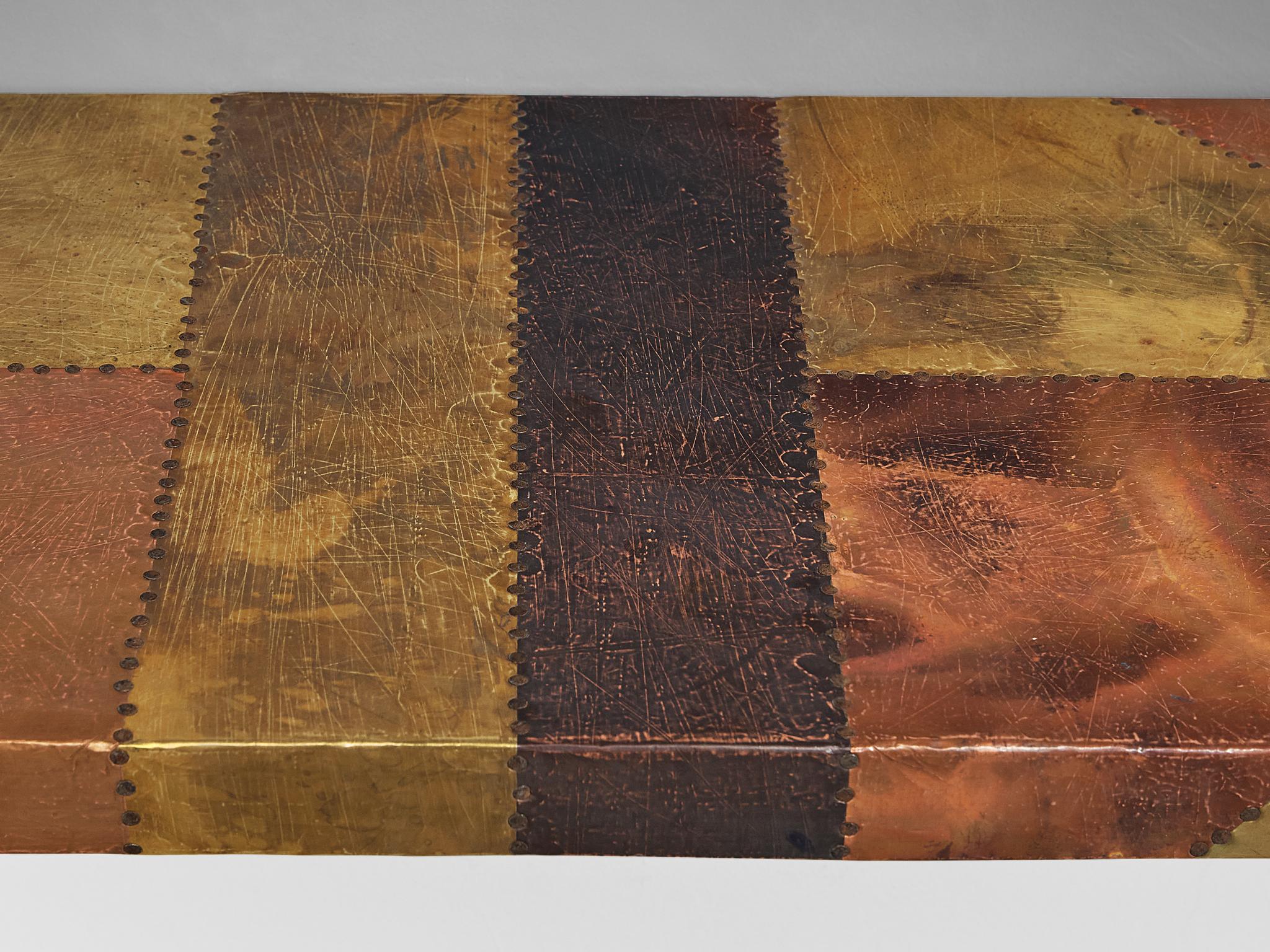Mid-Century Modern Lorenzo Burchiellaro Console Table in Copper For Sale