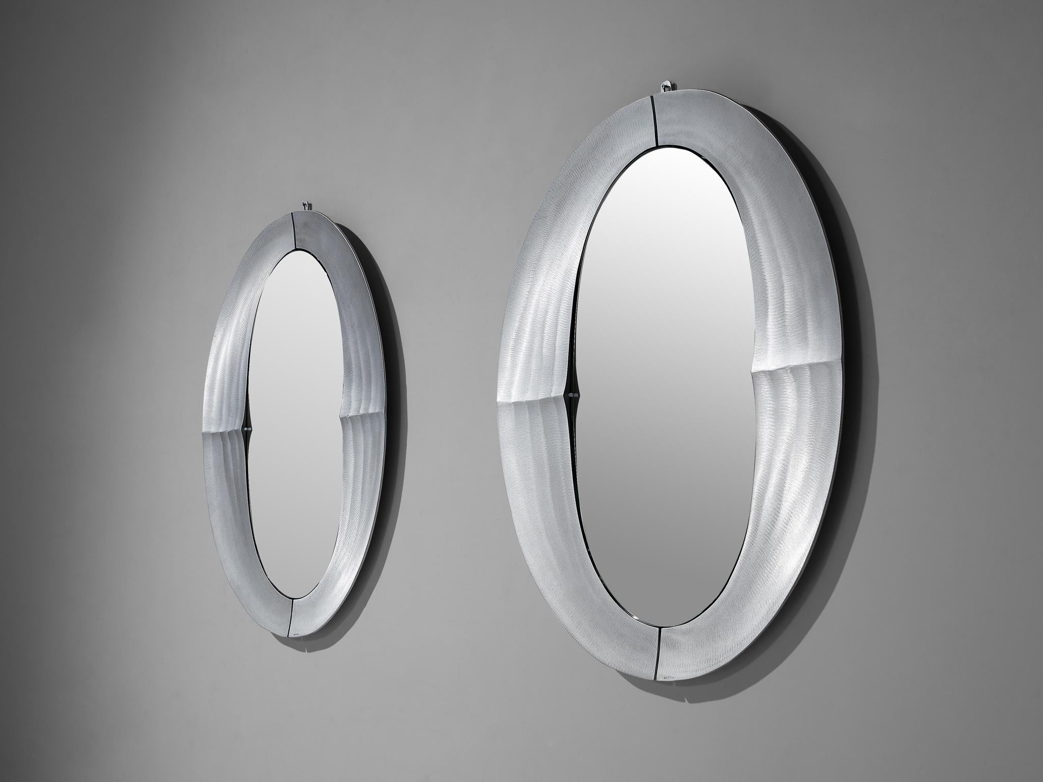 Italian Lorenzo Burchiellaro ‘Cuccaro’ Wall Mirrors in Aluminum