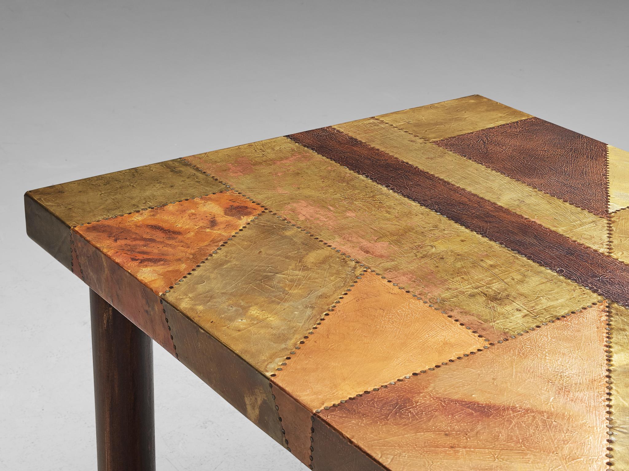 Mid-Century Modern Lorenzo Burchiellaro Dining or Center Table in Copper  For Sale