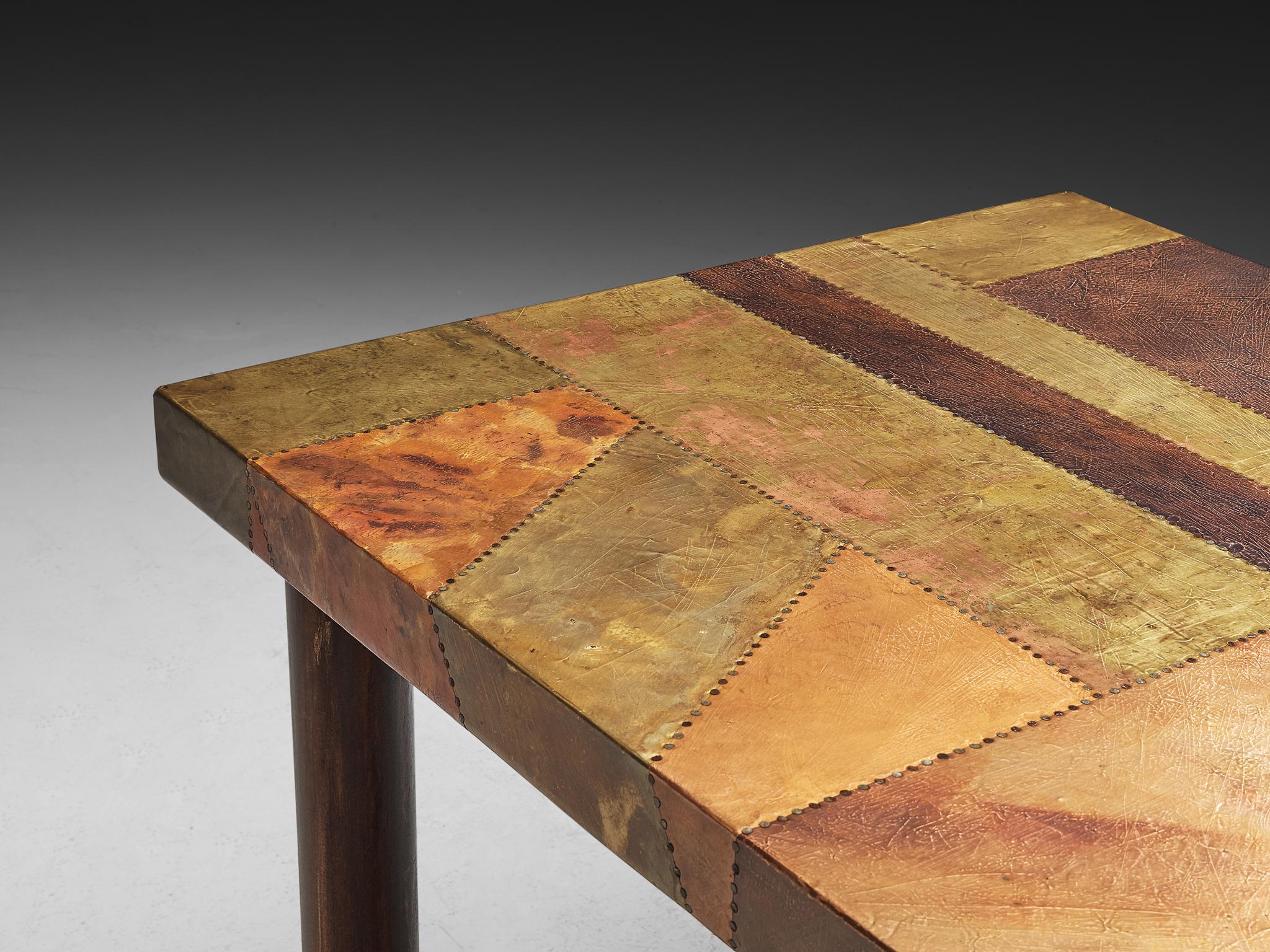 Mid-Century Modern Lorenzo Burchiellaro Dining or Center Table in Copper For Sale