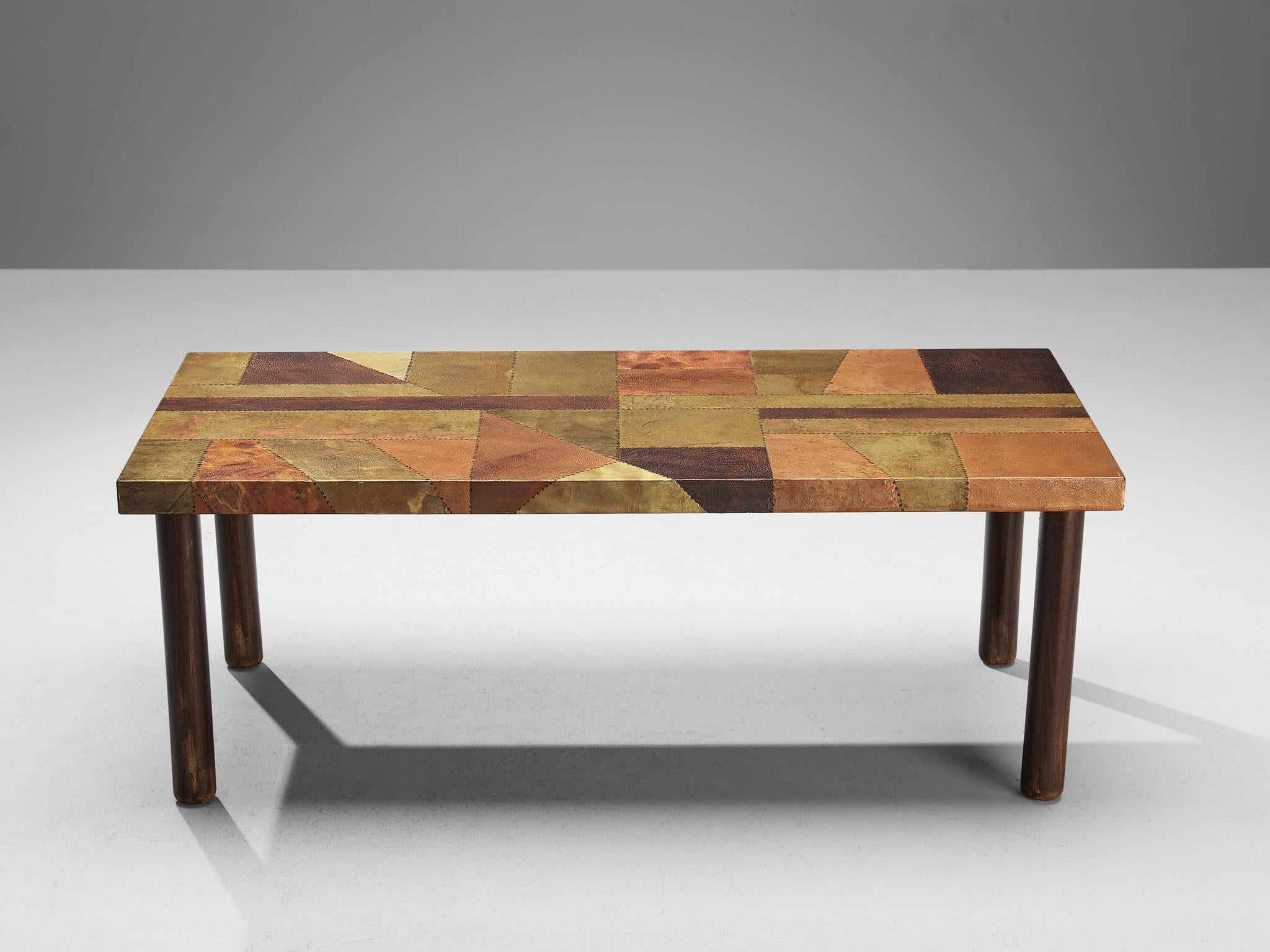 italien Table de salle à manger ou table basse Lorenzo Burchiellaro en cuivre  en vente