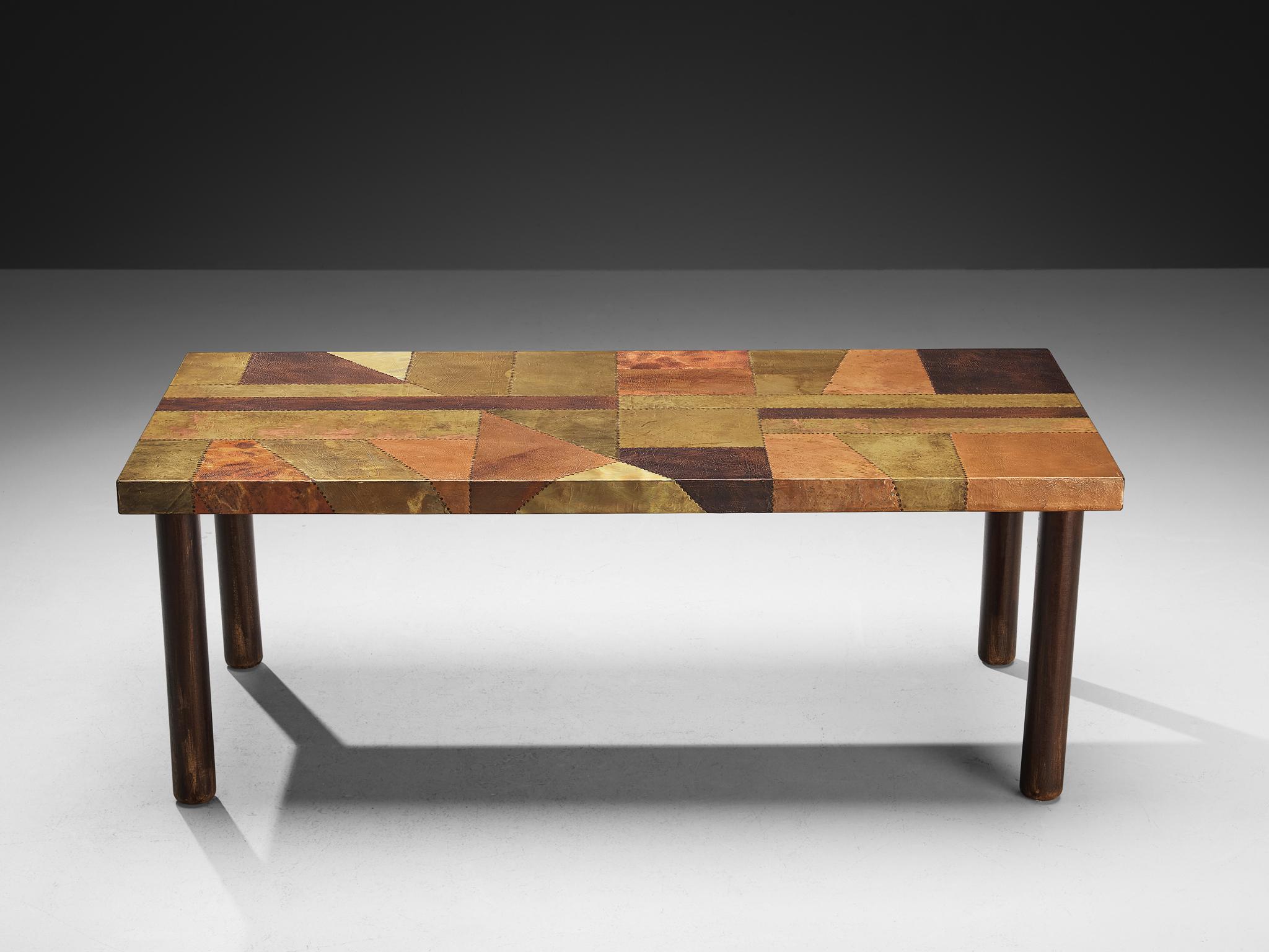 Italian Lorenzo Burchiellaro Dining or Center Table in Copper For Sale