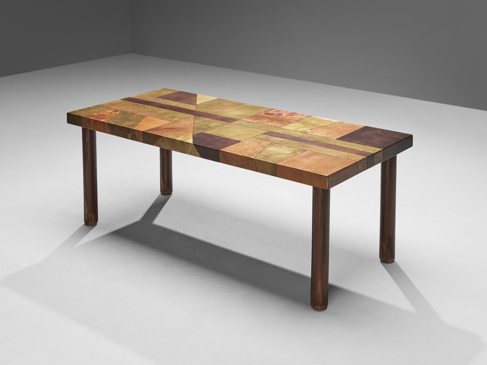 Cuivre Table de salle à manger ou table basse Lorenzo Burchiellaro en cuivre  en vente