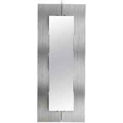 Lorenzo Burchiellaro Etched Aluminum "Wave" Full Length Mirror, 1970