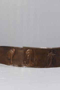 Lorenzo Burchiellaro Hammered repoussé copper belt 1950s modernist design