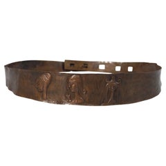 Lorenzo Burchiellaro Hammered repoussé copper belt 1950s modernist design
