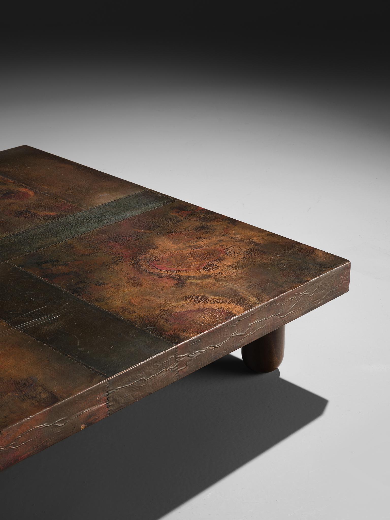 Mid-Century Modern Lorenzo Burchiellaro Handcrafted Coffee Table in Copper
