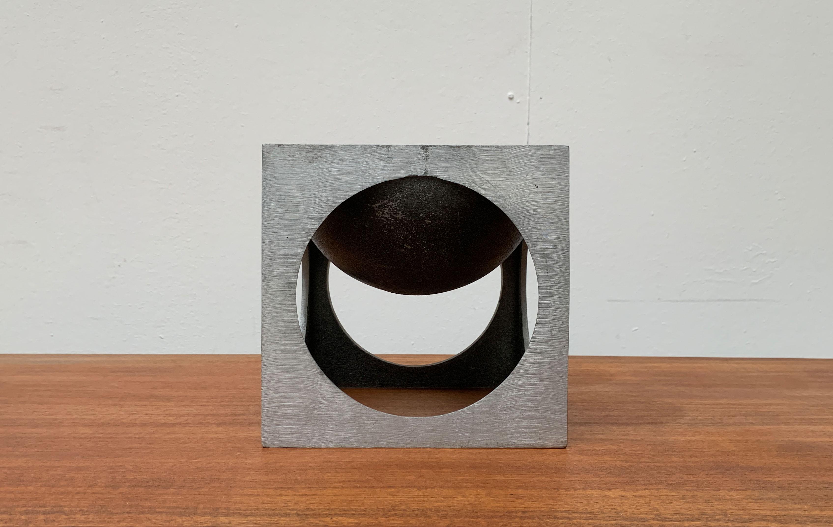 Mid-20th Century Lorenzo Burchiellaro, Mid-Century Italian Modernist Cube Sculpture For Sale