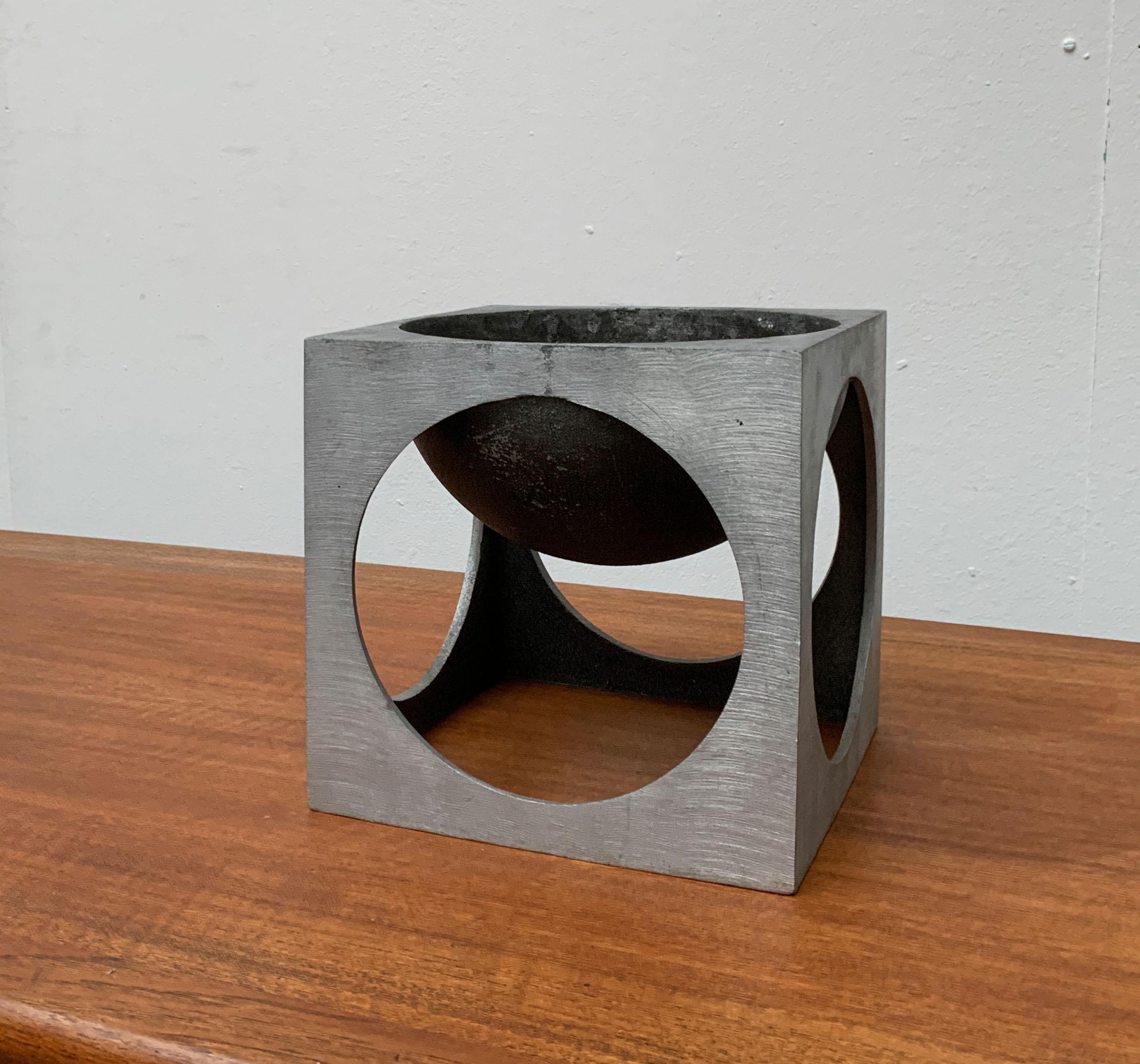 Lorenzo Burchiellaro, Mid-Century Italian Modernist Cube Sculpture For Sale 2