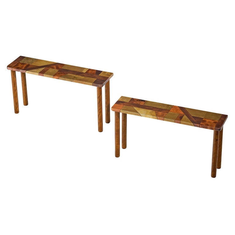 Lorenzo Burchiellaro Pair of Console Tables in Copper