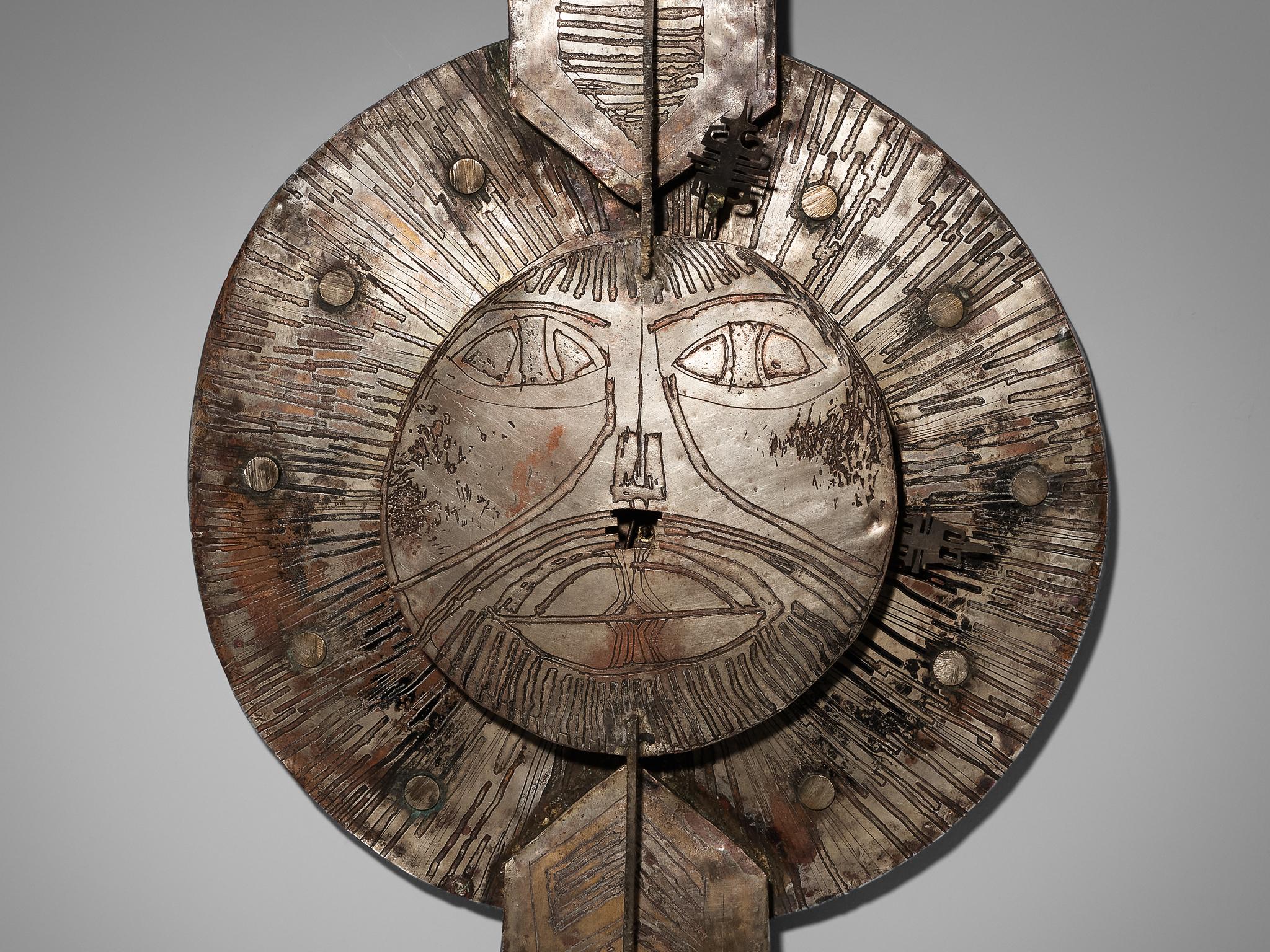 Mid-Century Modern Horloge murale sculpturale Lorenzo Burchiellaro  en vente