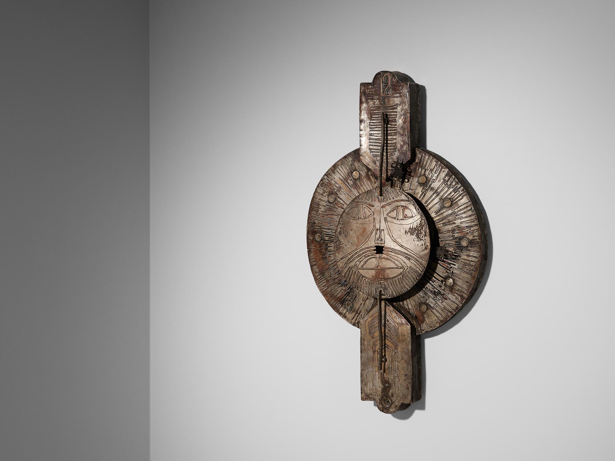 Lorenzo Burchiellaro Sculptural Wall Clock  In Good Condition For Sale In Waalwijk, NL