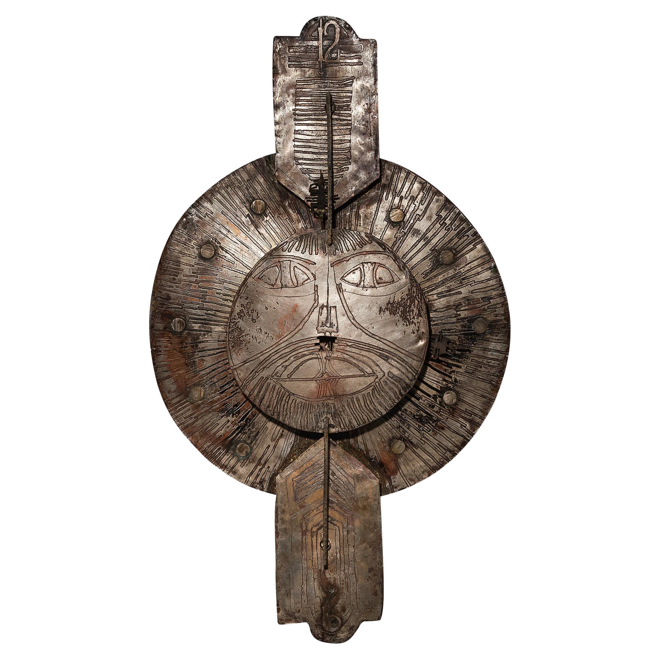 Lorenzo Burchiellaro Sculptural Wall Clock  For Sale