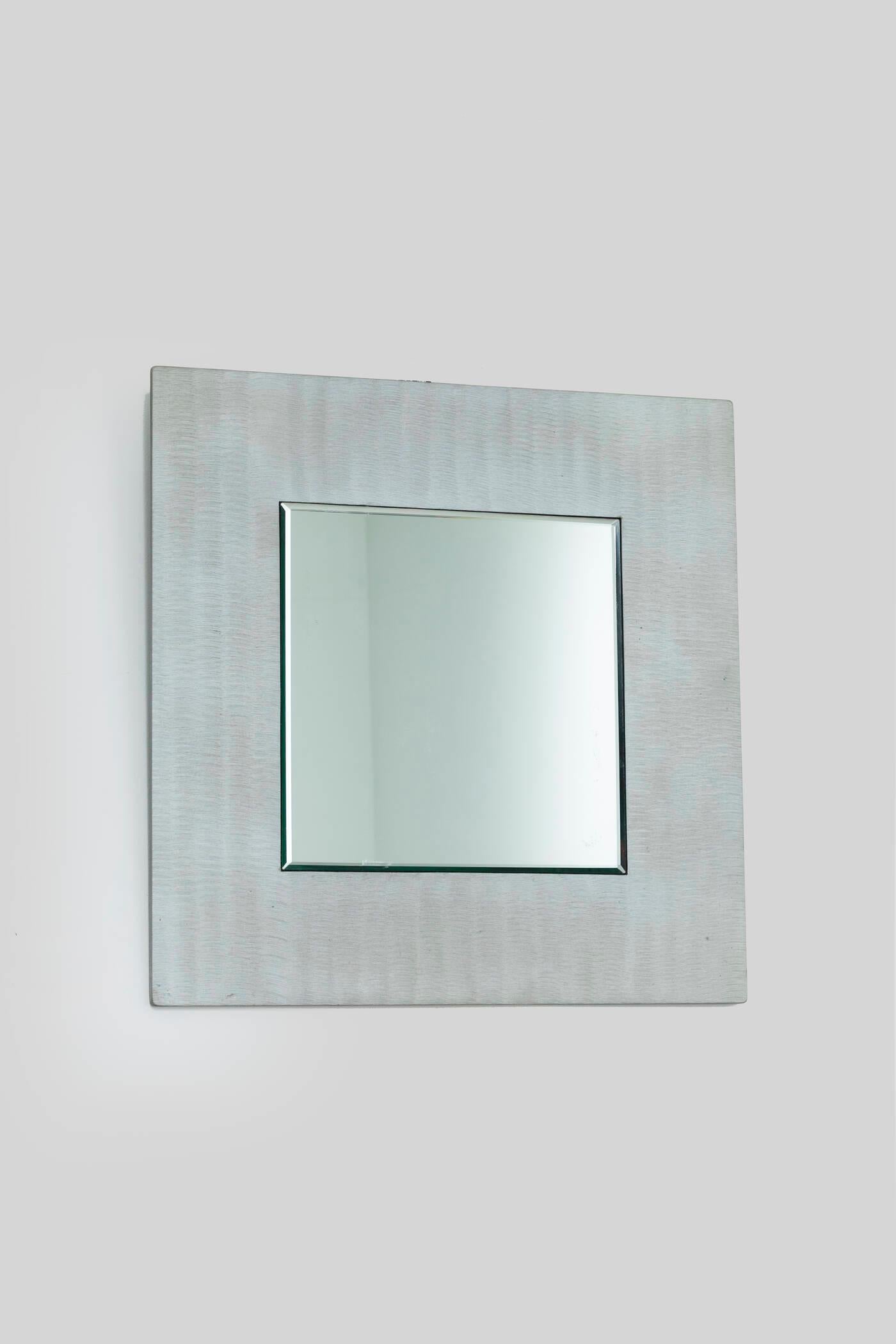 Aluminium Lorenzo Burchiellaro, Mirror, Prod. Atelier Burchiellaro 1970 en vente