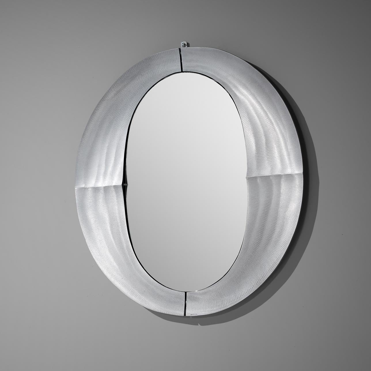 Lorenzo Burchiellaro, wall mirrors, model ‘Cuccaro’, cast aluminum, glass, Italy, 1970s 

This magnificent ‘Cuccaro’ wall mirror is created by Italian designer and sculptor Lorenzo Burchiellaro. He is recognized for his expertise in the use of