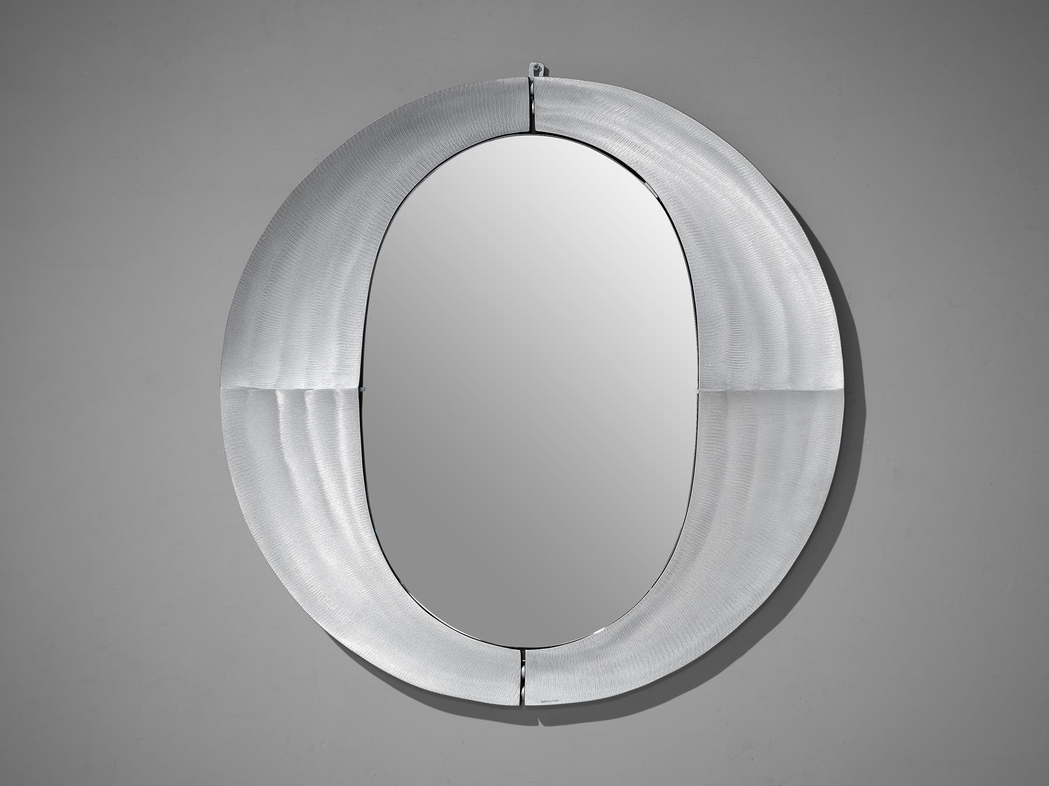 Italian Lorenzo Burchiellaro ‘Cuccaro’ Wall Mirror in Aluminum For Sale