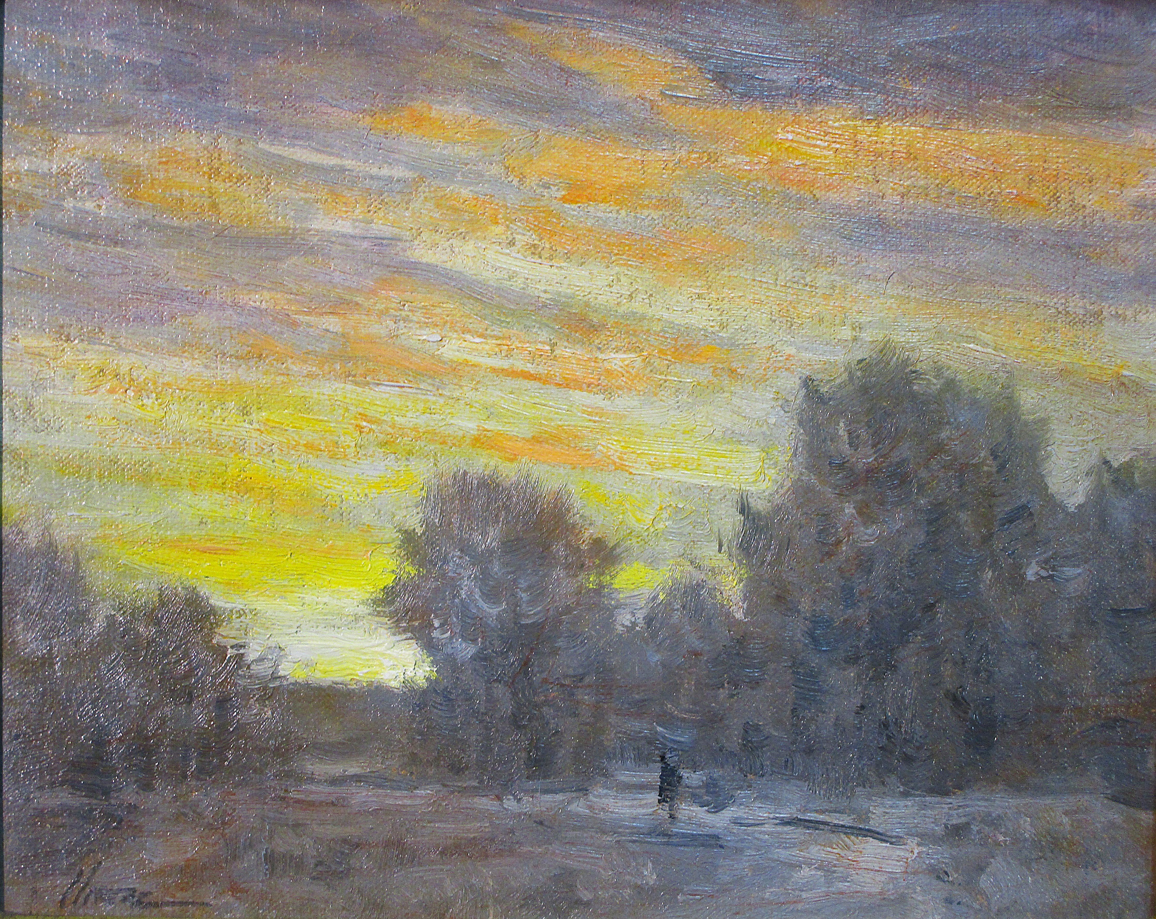 "Alone" (2024) di Lorenzo Chavez, Pittura ad olio originale di paesaggio