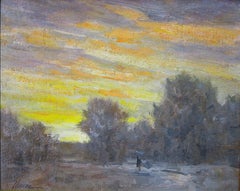 "Alone" (2024) di Lorenzo Chavez, Pittura ad olio originale di paesaggio