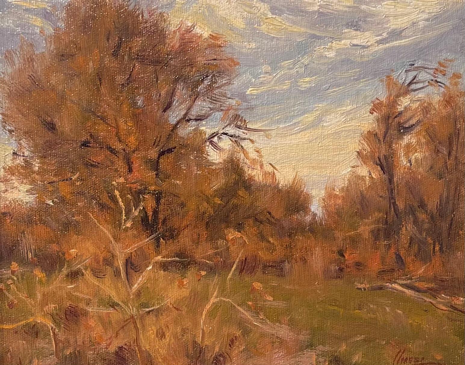 Lorenzo Chavez Landscape Painting - "Autumn Harmony", Oil Painting