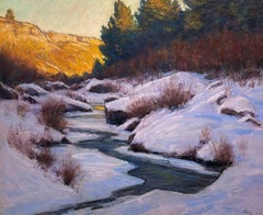 "Canyon Evening, " Original Colorado Winter Landscape Pastel Painting