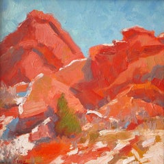"Red Rocks" (2024) By Lorenzo Chavez, Original Oil Painting of Landscape