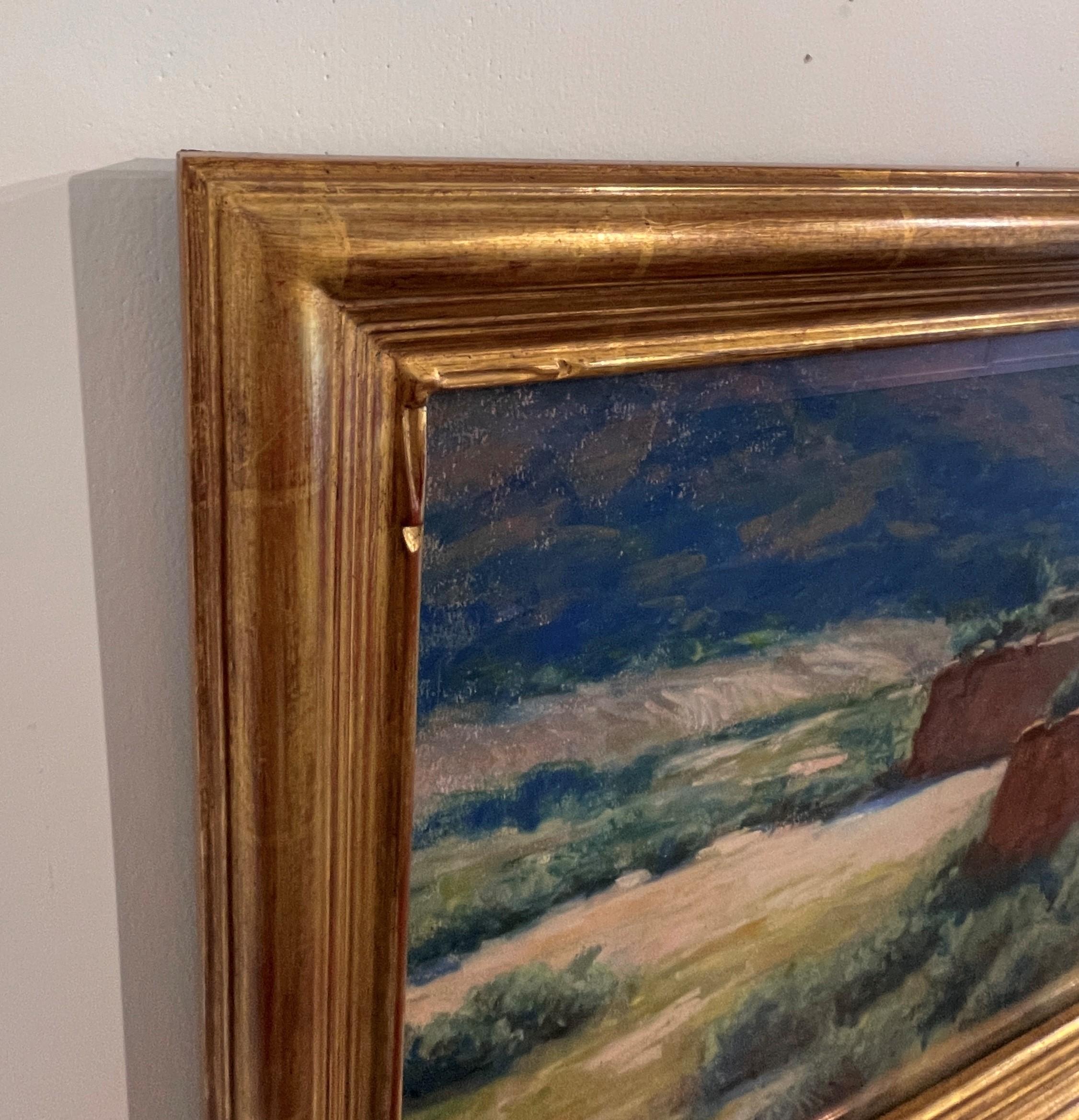 „Die Reise“, Original Landschaft des Südwestens, pastellfarbenes Gemälde (Realismus), Painting, von Lorenzo Chavez