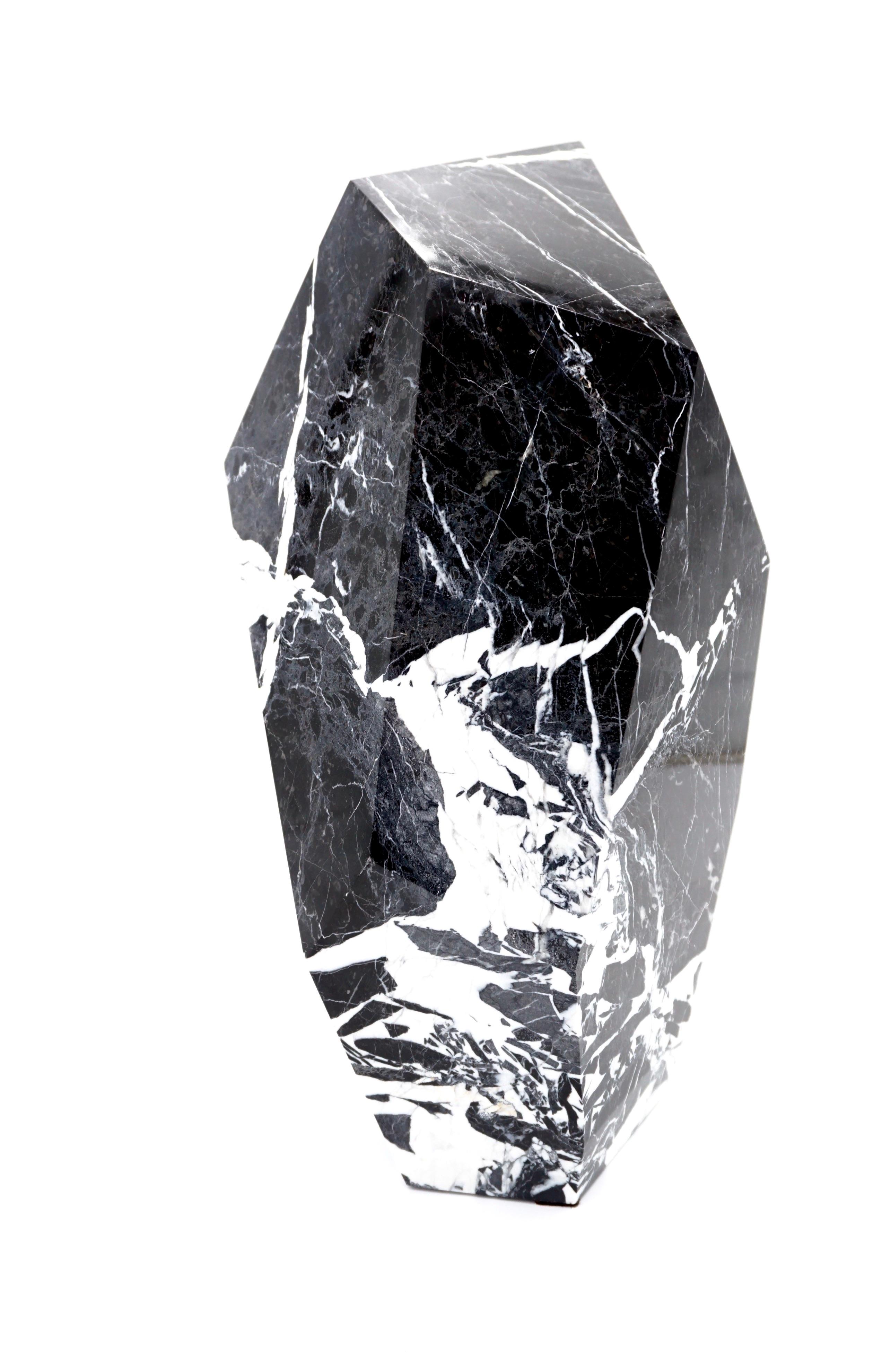 Marbre et bronze sculpturaux « Black Polyhedrum » de Lorenzo Ciompi  Lampe de table, 2023 en vente 9