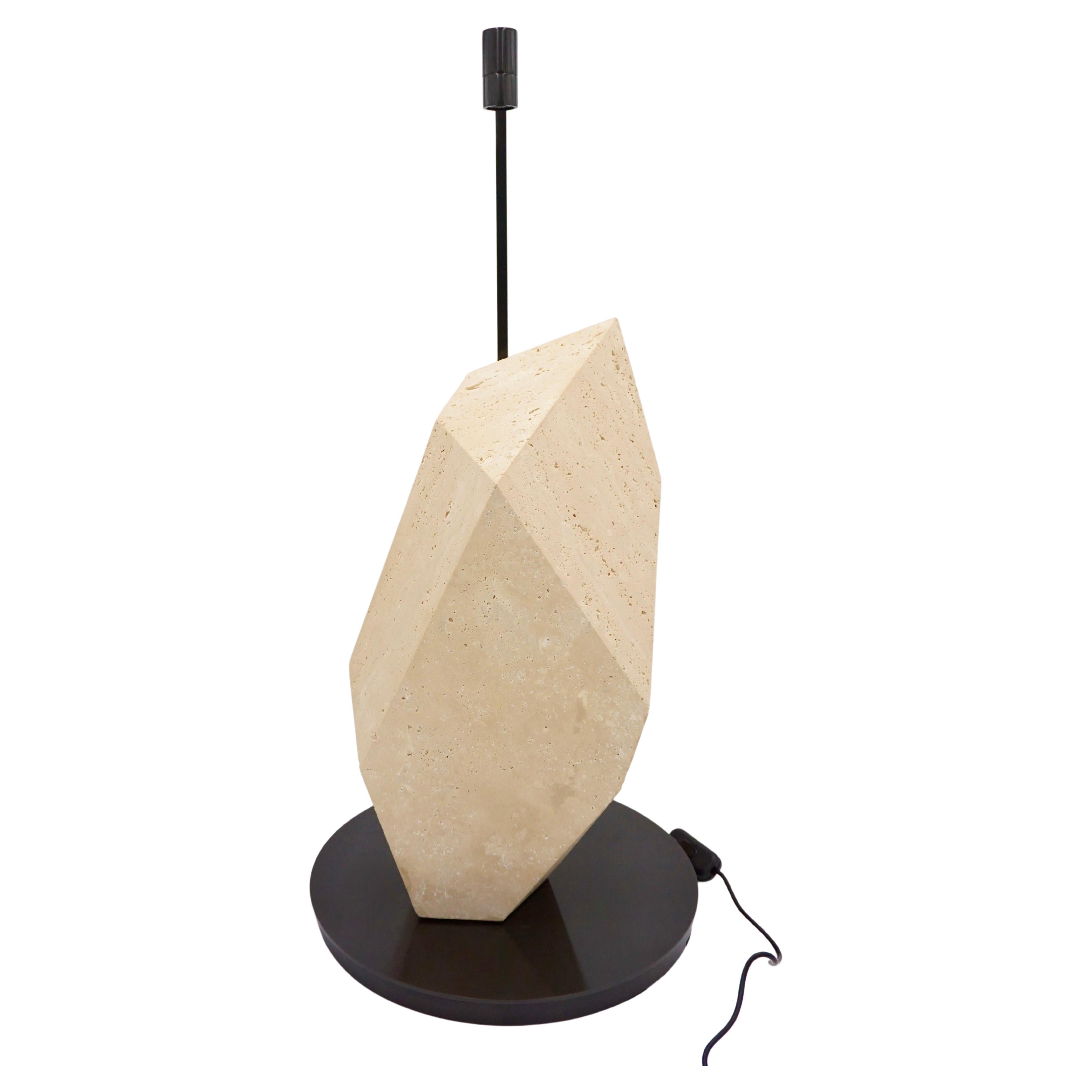 Lorenzo Ciompi "Roman Polyhedrum" Marble and Bronze Sculptural Table Lamp, 2023 For Sale