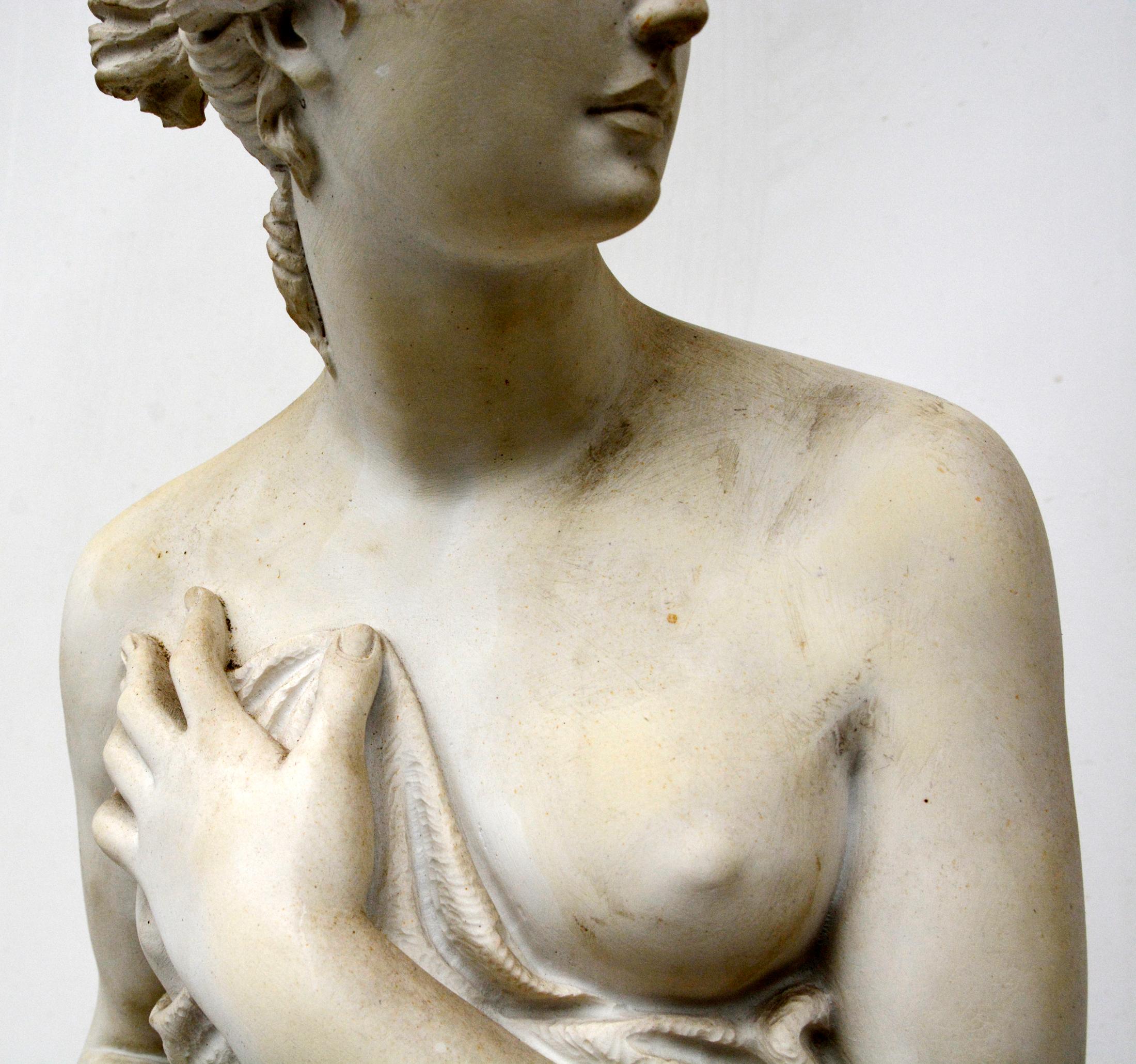 Alabaster Lorenzo dal Torrione, Classicist Female Statue, Pietrasanta, Italy