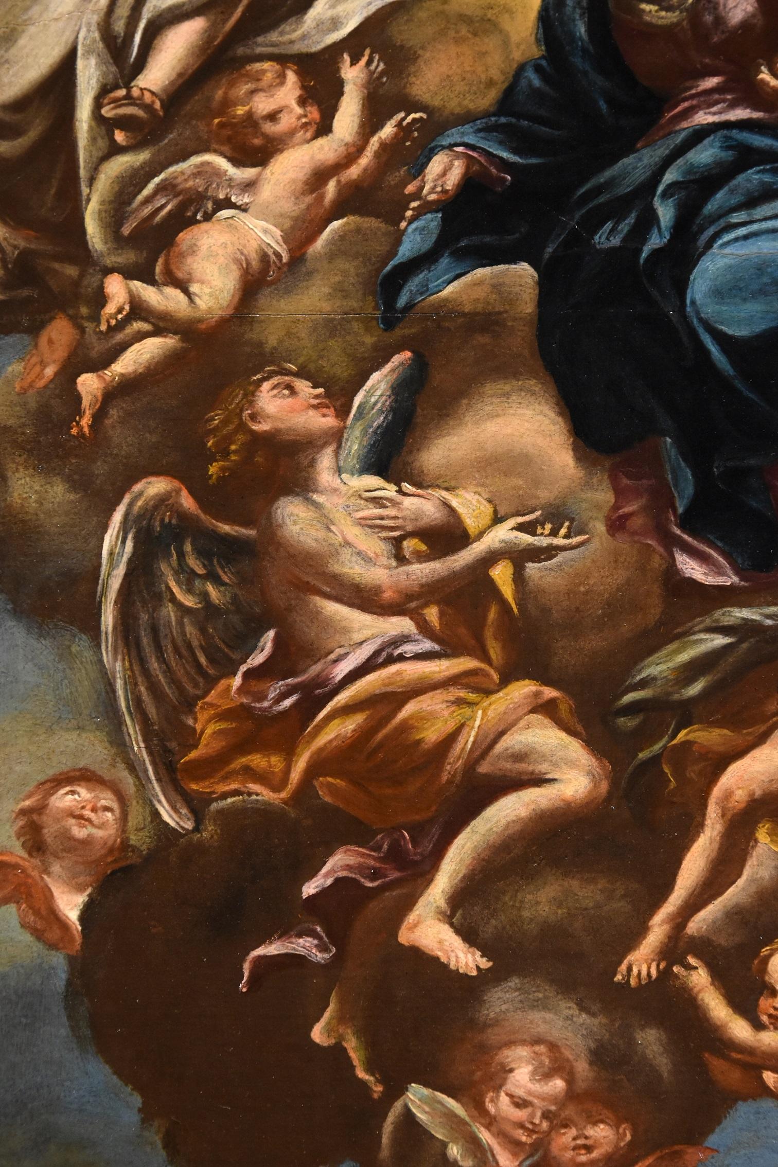Gemalte Jungfrau De Caro, Öl auf Leinwand, Alter Meister, religiöse italienische Kunst, 18. Jahrhundert 7