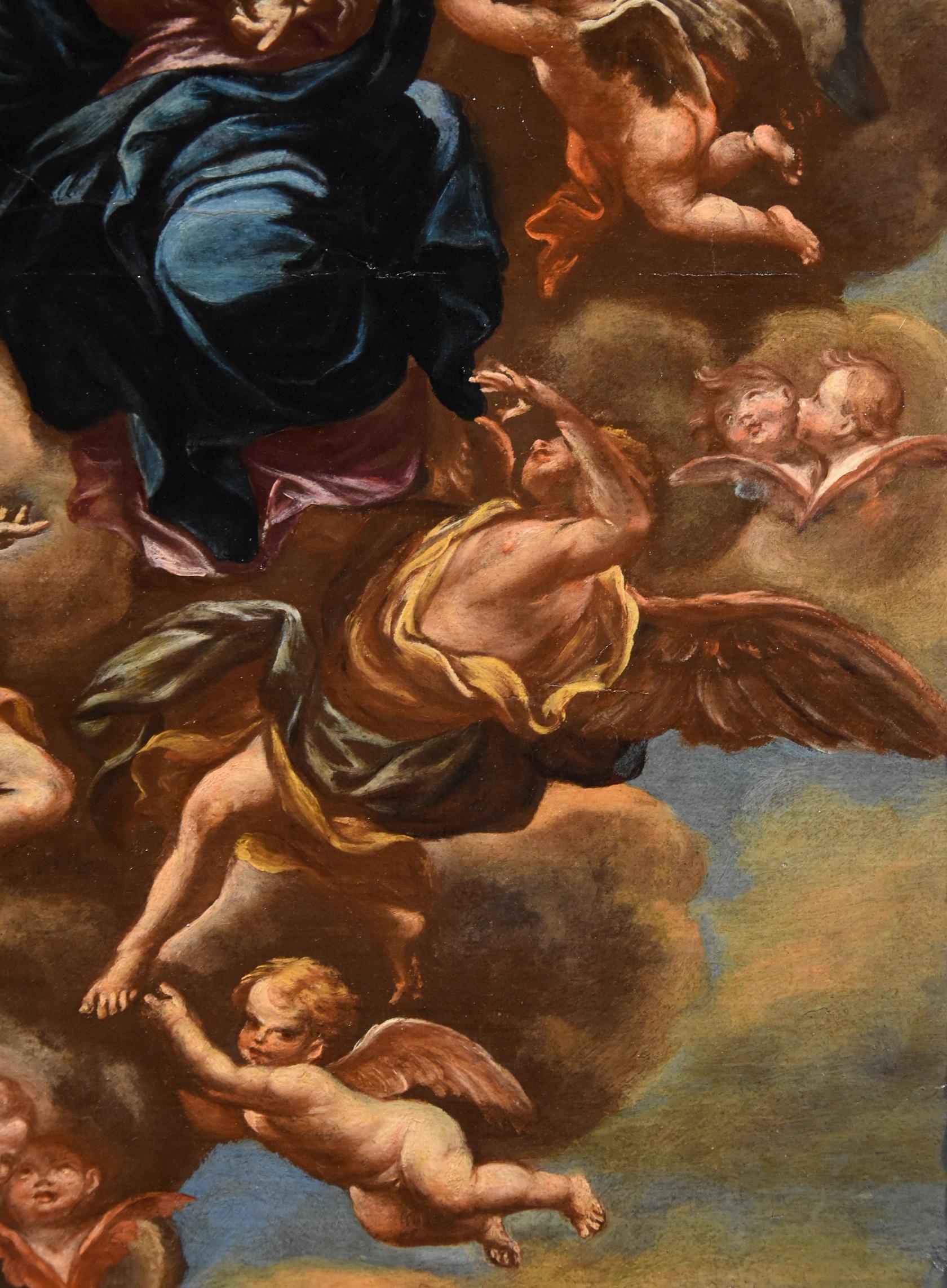 Gemalte Jungfrau De Caro, Öl auf Leinwand, Alter Meister, religiöse italienische Kunst, 18. Jahrhundert 8