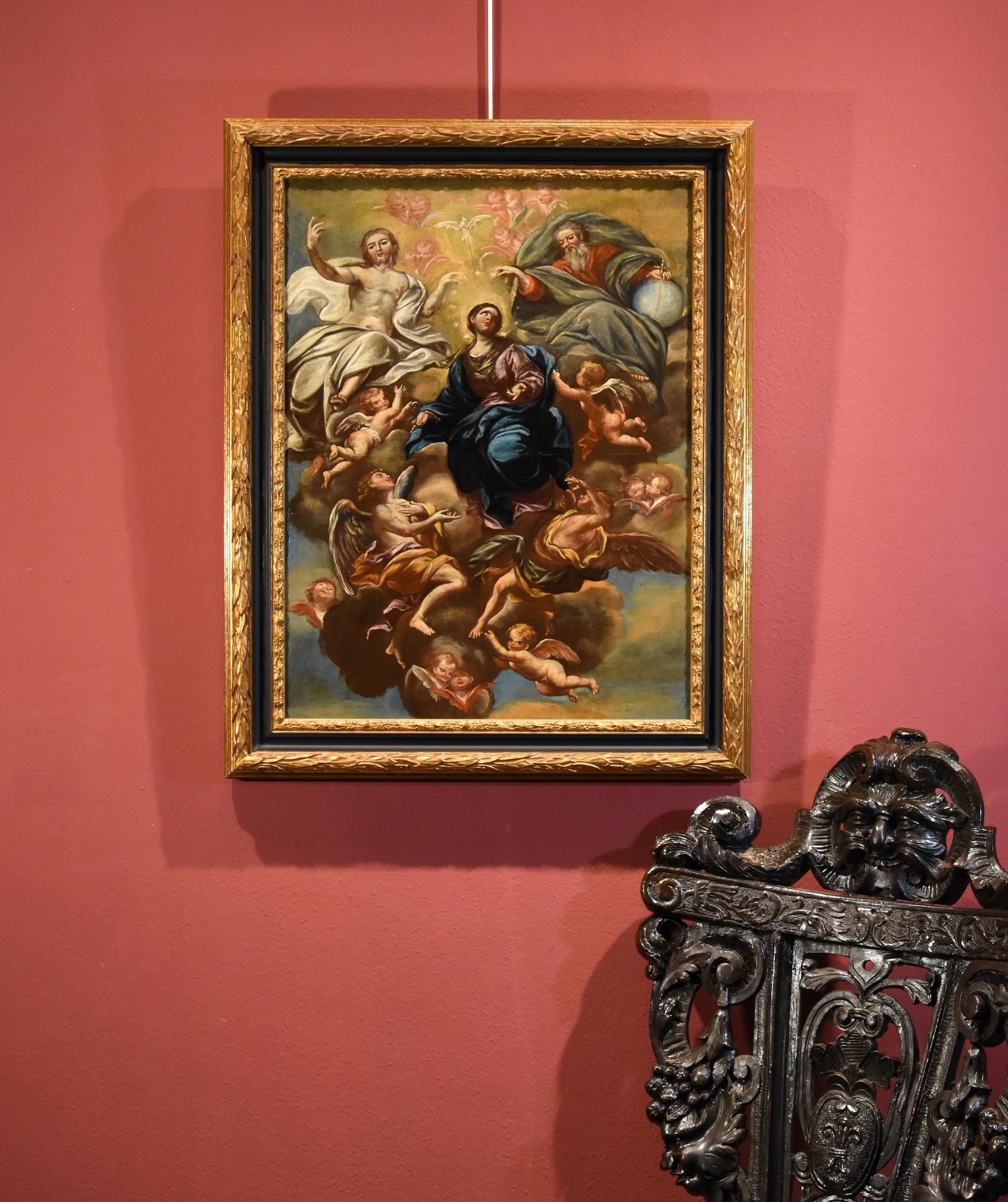 Virgin De Caro Paint Oil on camvas Old master 18th Century Religious Italian Art 7