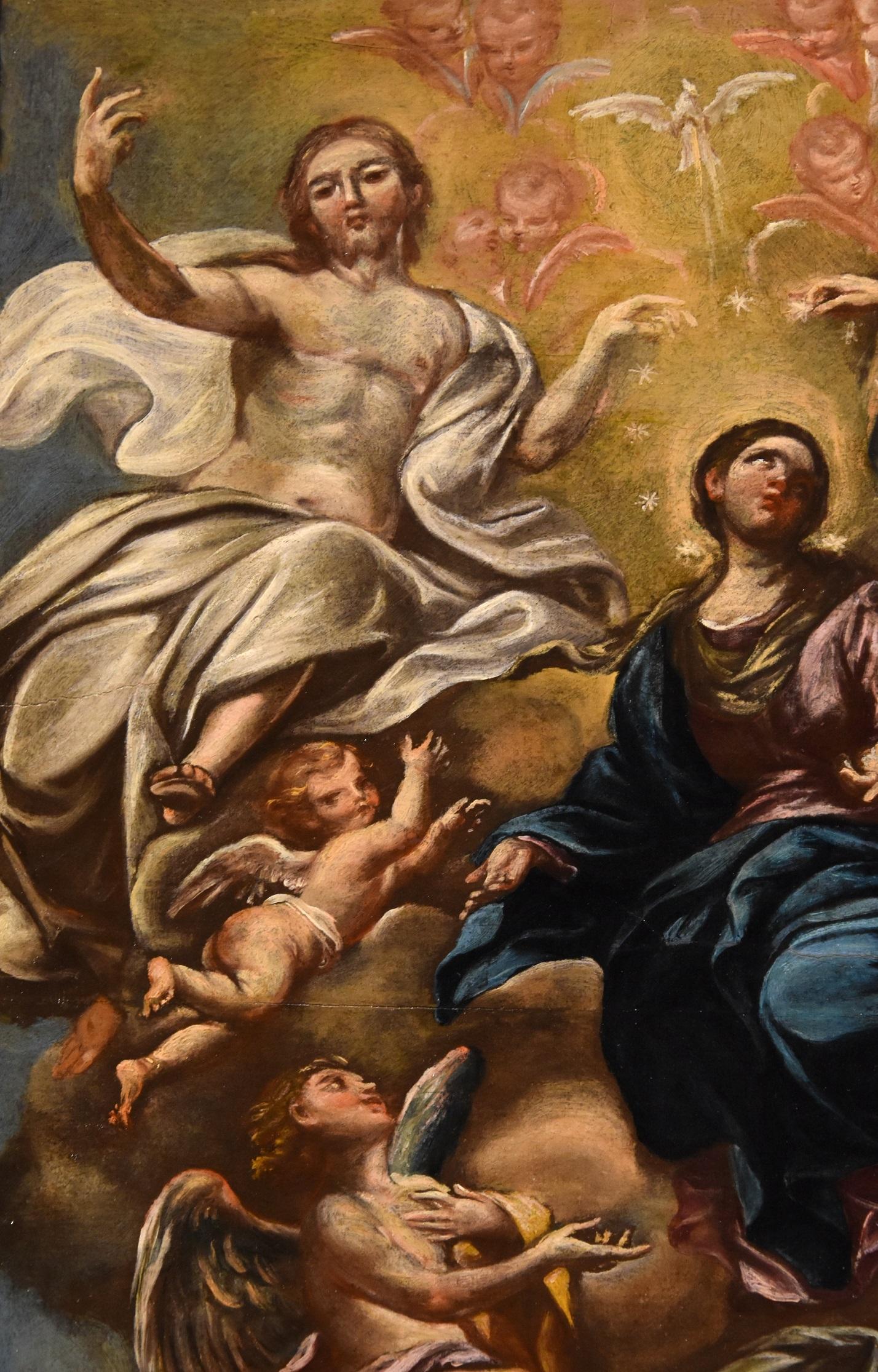 Virgin De Caro Paint Oil on camvas Old master 18th Century Religious Italian Art 1