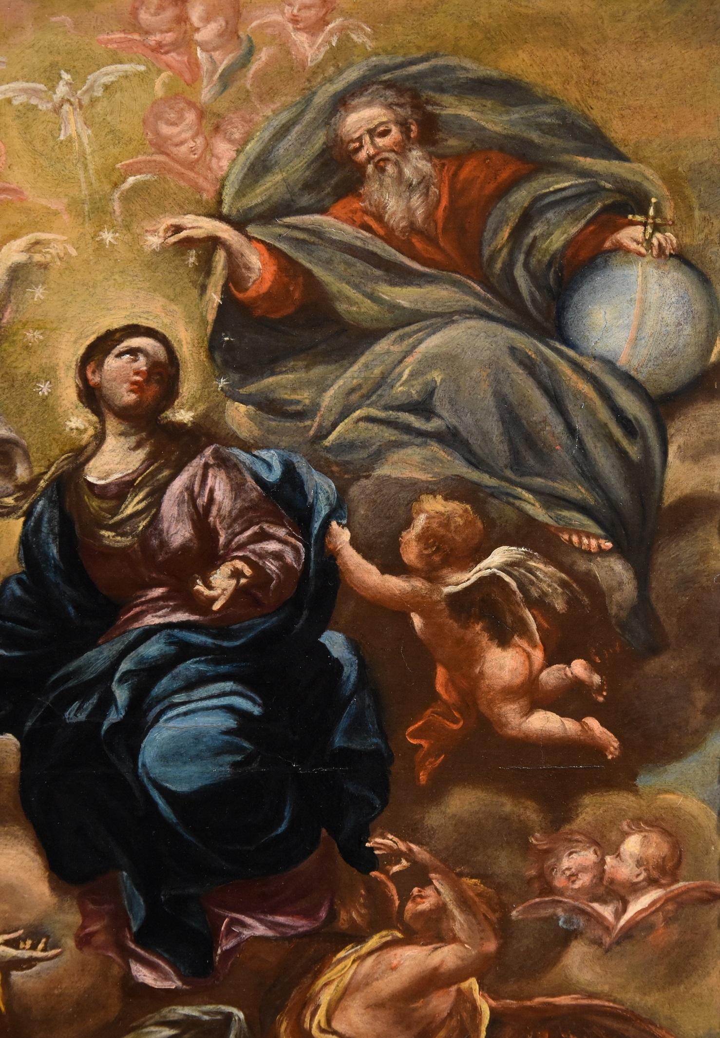 Virgin De Caro Paint Oil on camvas Old master 18th Century Religious Italian Art 2