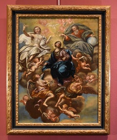 Virgin De Caro Paint Oil on camvas Old master 18th Century Religious Italian Art