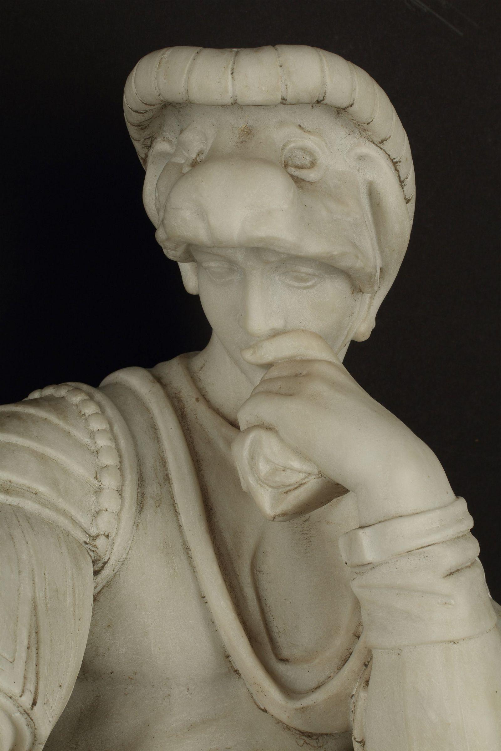 Italiano Scultura in marmo di Lorenzo de Medici dopo Michelangelo in vendita