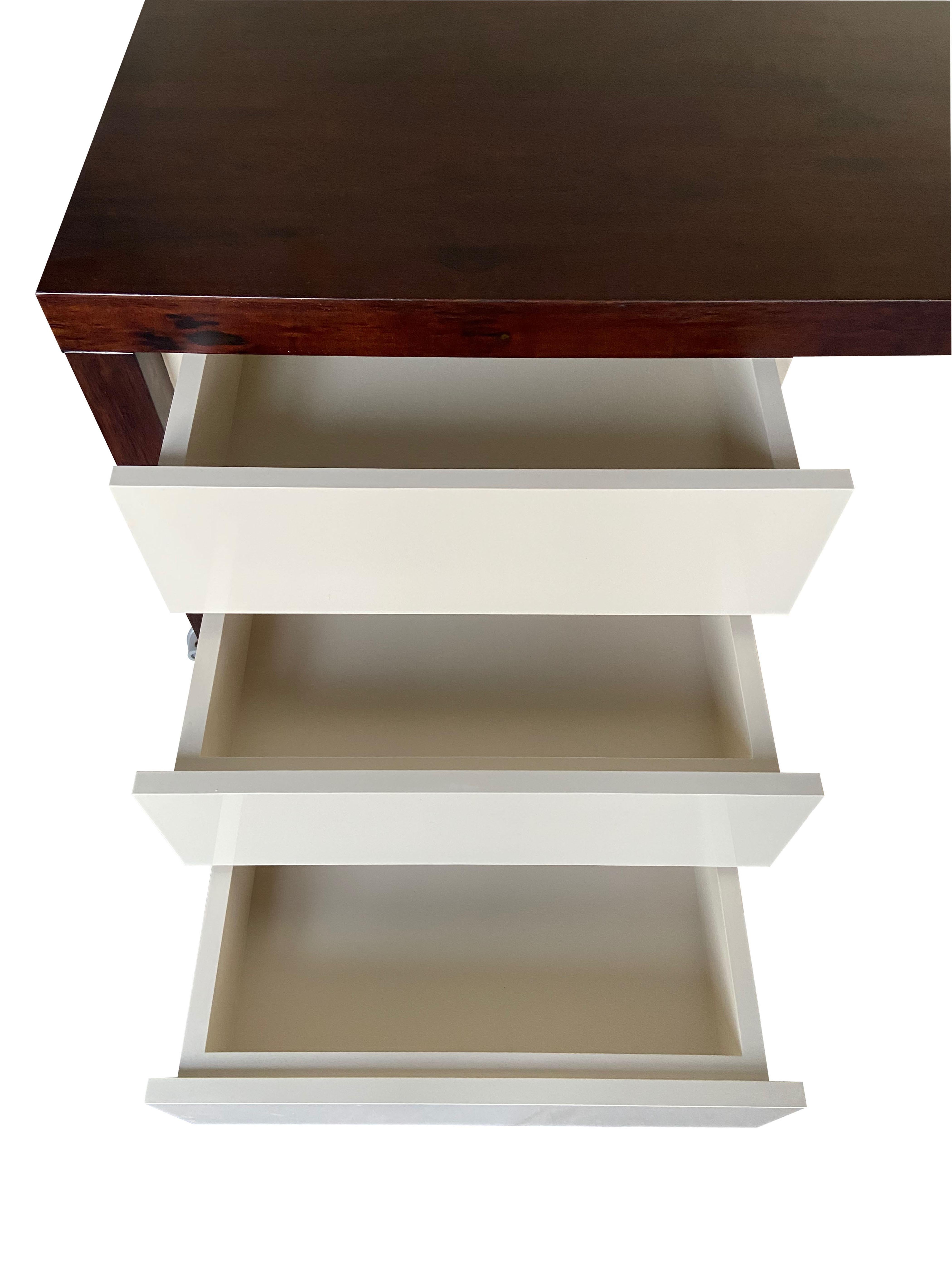 Lorenzo Desk in Argentine Rosewood, Bronze and White Lacquer from Costantini For Sale 5