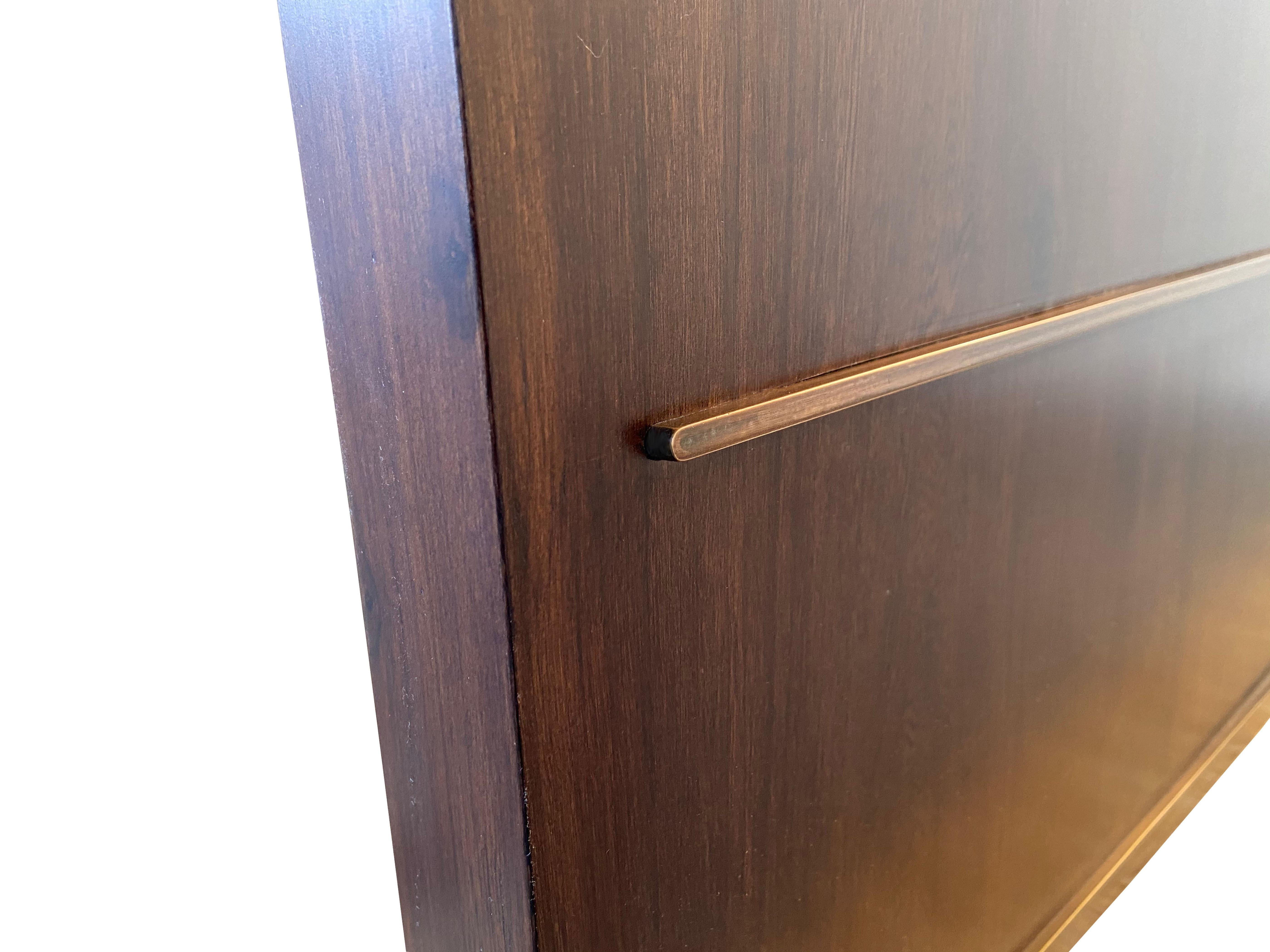 Lorenzo Desk in Argentine Rosewood, Bronze and White Lacquer from Costantini In New Condition In New York, NY