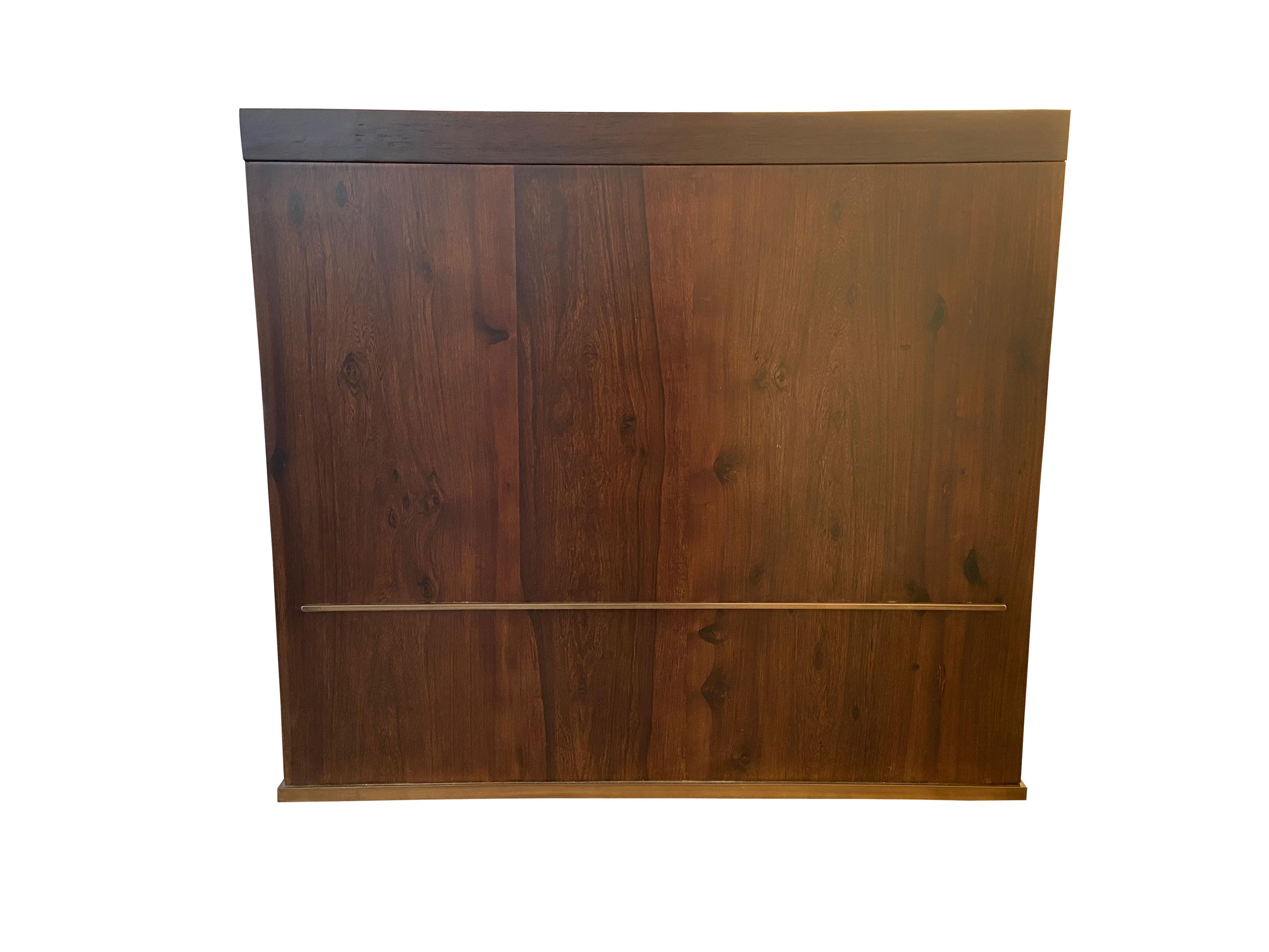 Wood Lorenzo Desk in Argentine Rosewood, Bronze and White Lacquer from Costantini