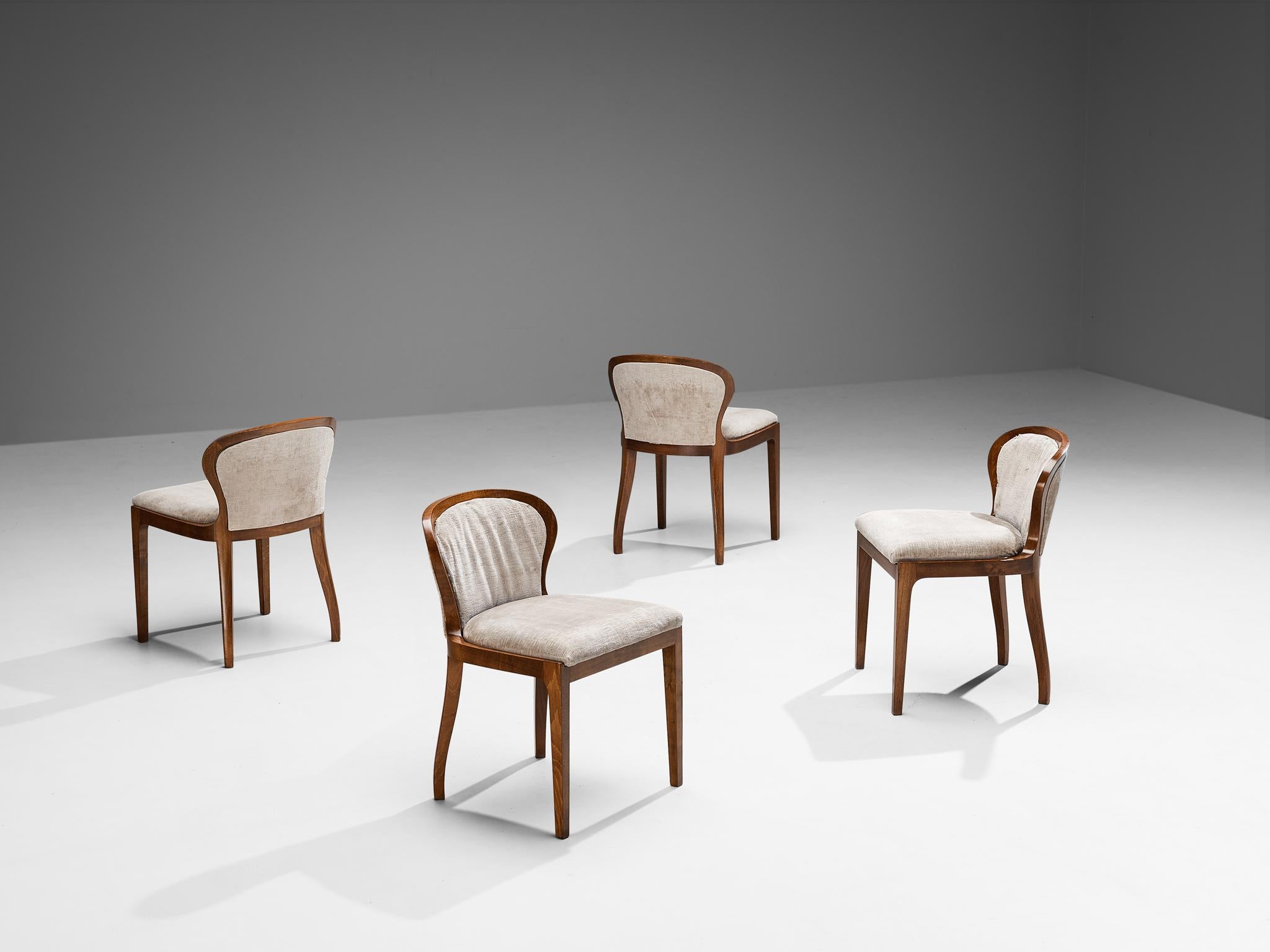 Lorenzo F. Davanzati Set of Four 'Stradivarius' Dining Chairs in Velvet 2