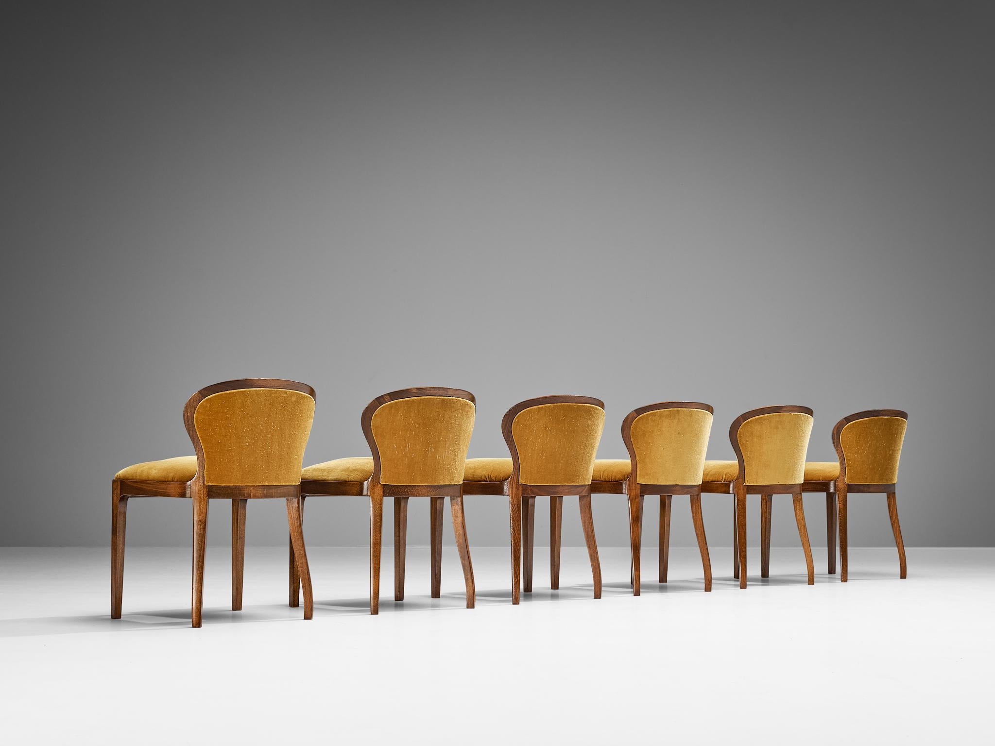 Lorenzo F. Davanzati Set of Six 'Stradivarius' Dining Chairs in Velvet 2