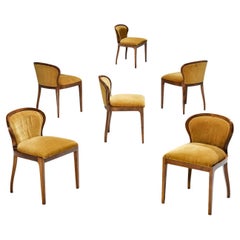 Lorenzo F. Davanzati Set of Six 'Stradivarius' Dining Chairs in Velvet