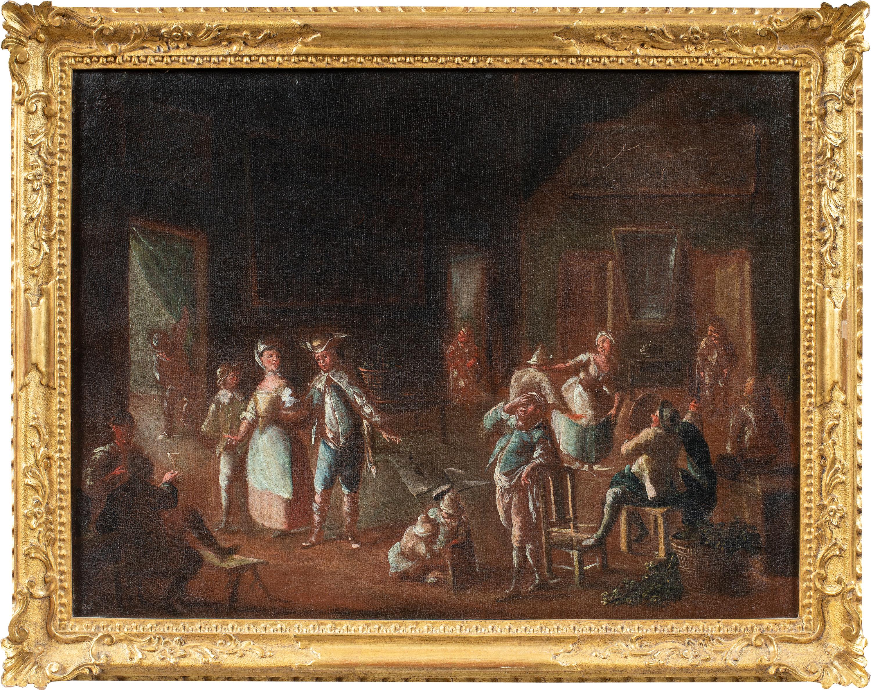 Lorenzo Gramiccia (Maestro veneziano) -  Coppia di quadri di figura del XVIII secolo 5