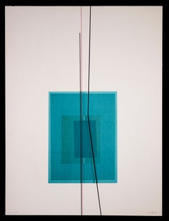 Blue Subject - Original Lithograph by Lorenzo Indrimi - 1970 ca.